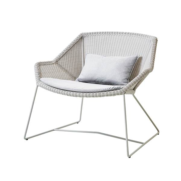 Cane-line Breeze loungestol - Hvid - Natté light grey  : Erling Christensen Møbler