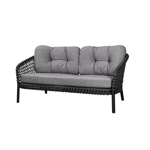 Cane-line Ocean large 2-pers. sofa - Soft Rope Dark grey / Dark grey  : Erling Christensen Møbler