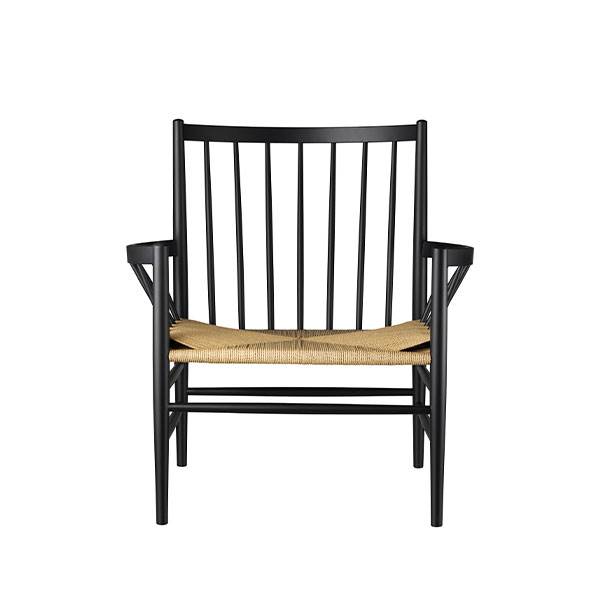 FDB Møbler - J82 loungestol - sortmalet bøg med natur flet  : Erling Christensen Møbler