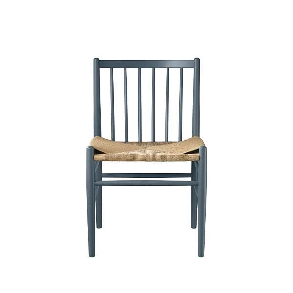 FDB Møbler - J80 spisebordsstol, Svanemærket Bøg, Blue grey med fletsæde  : Erling Christensen Møbler