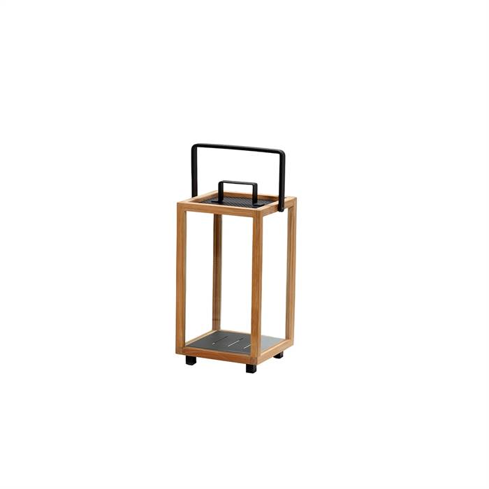 Cane-Line Lighthouse lanterne - lille - H: 42 cm - Teak/aluminium - Lava grey  : Erling Christensen Møbler