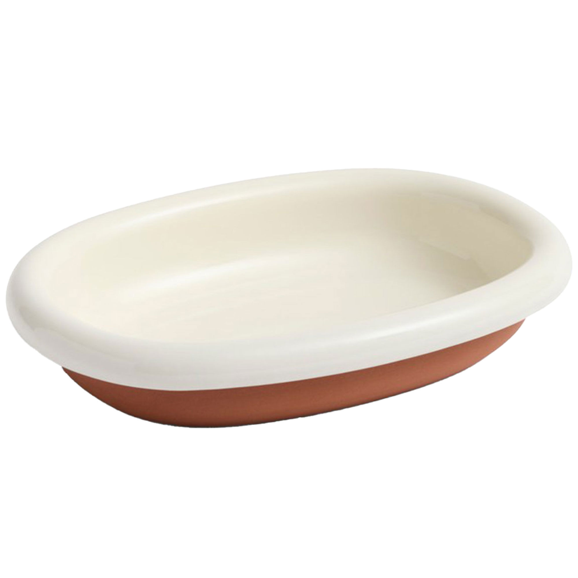 Hay Barro oval tallerken small, benhvid