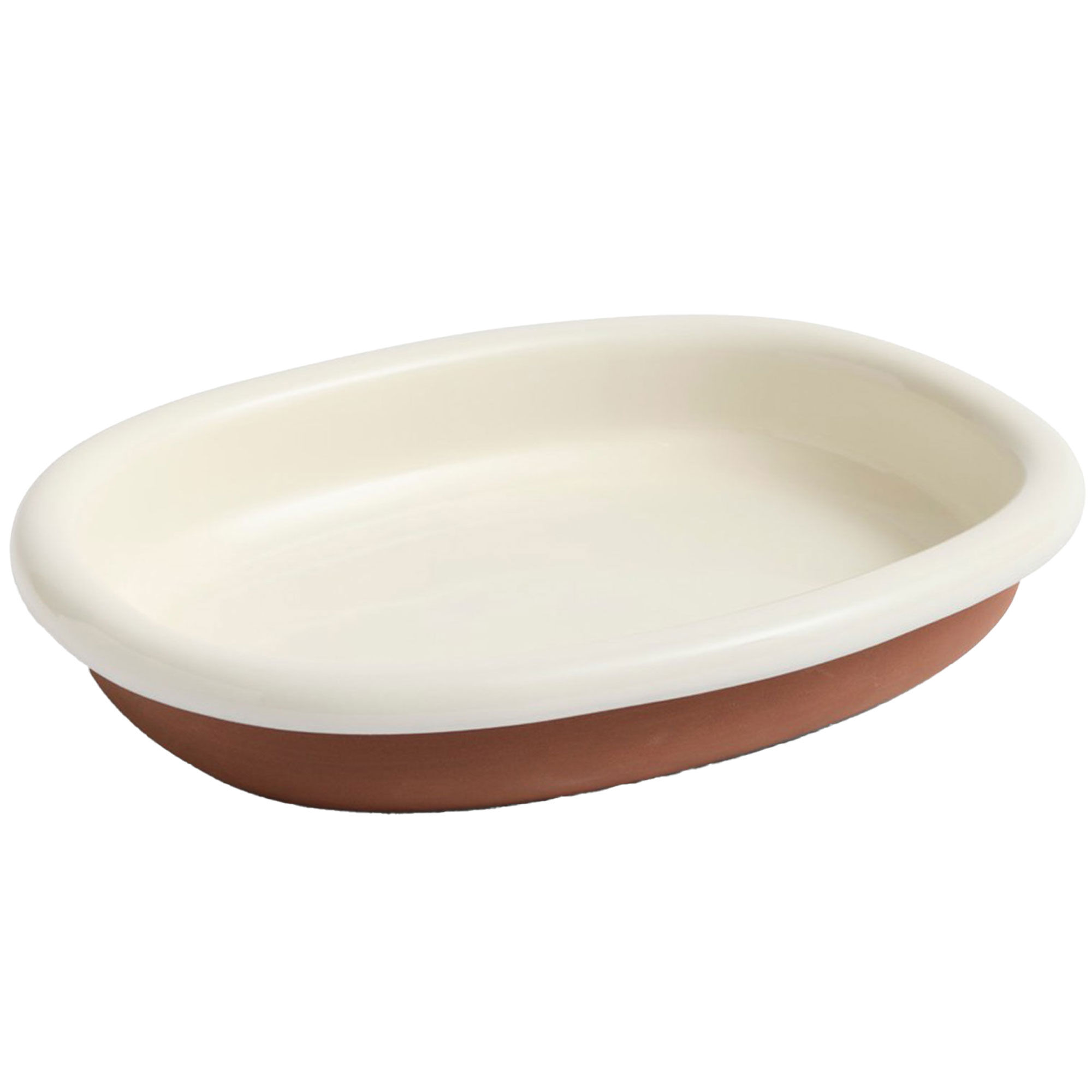 Hay Barro oval tallerken large, benhvid