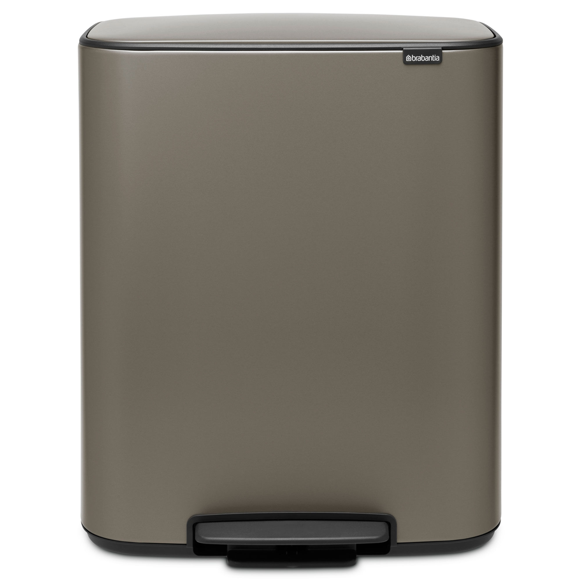 Brabantia Bo pedalspand 2 x 30 liter, platinum