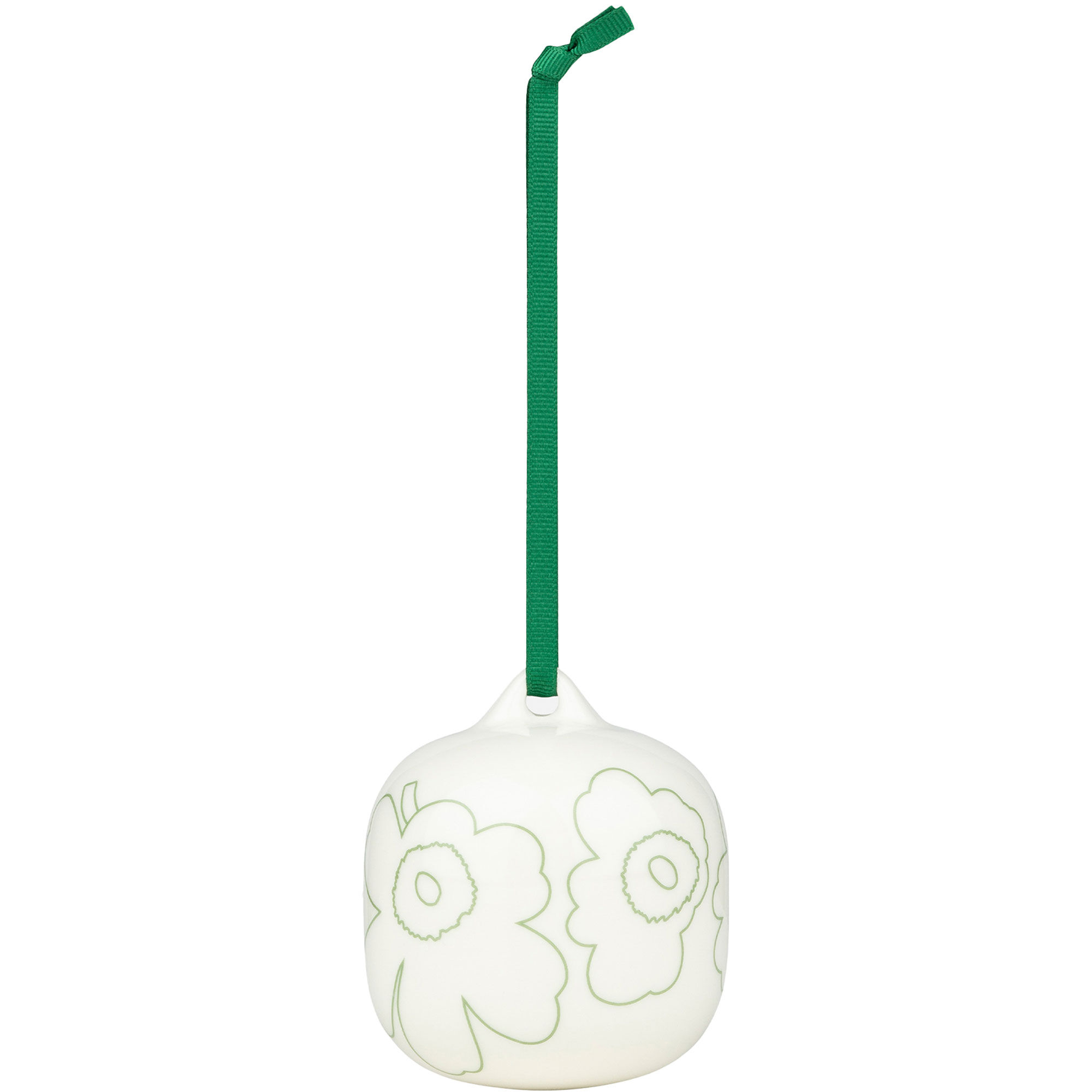 Marimekko Piirto Unikko vedhæng, hvid/grøn