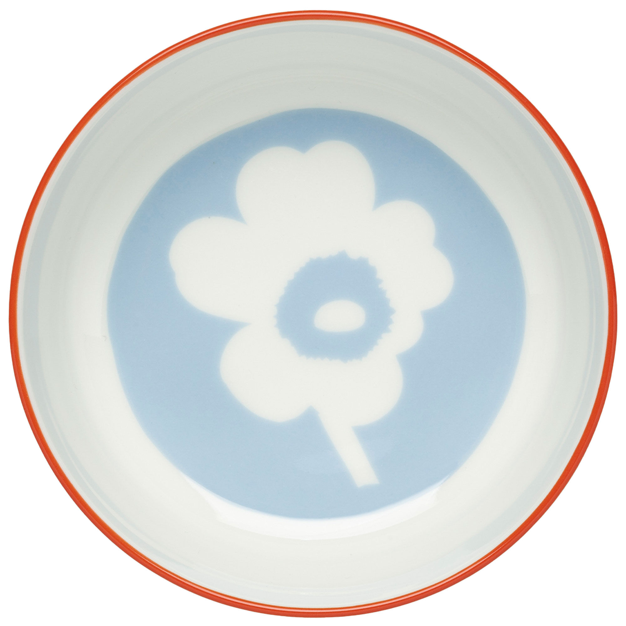 Marimekko Unikko skål 4 dl, hvid/lyseblå/orangerød