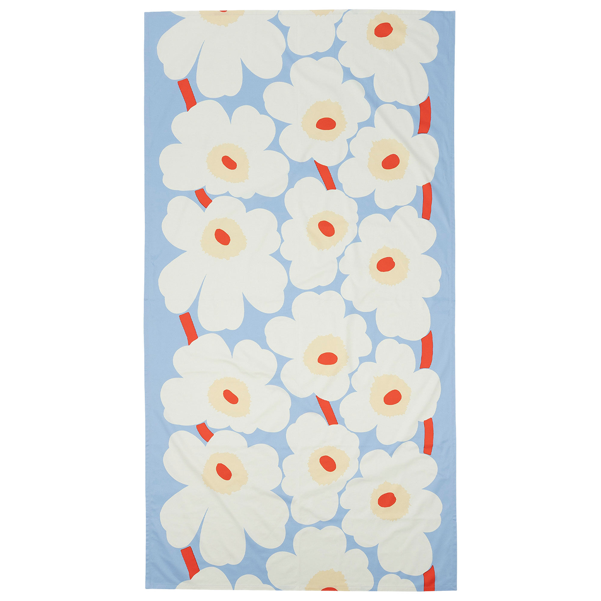 Marimekko Unikko dug 135 Ã 250 cm, lyseblå/naturhvid