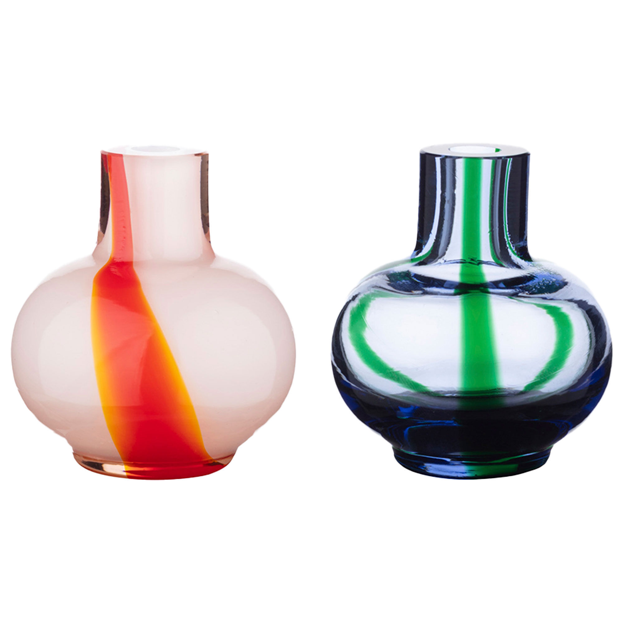 Marimekko Minivase 2-pak 6 cm, blå/grøn/rød/hvid