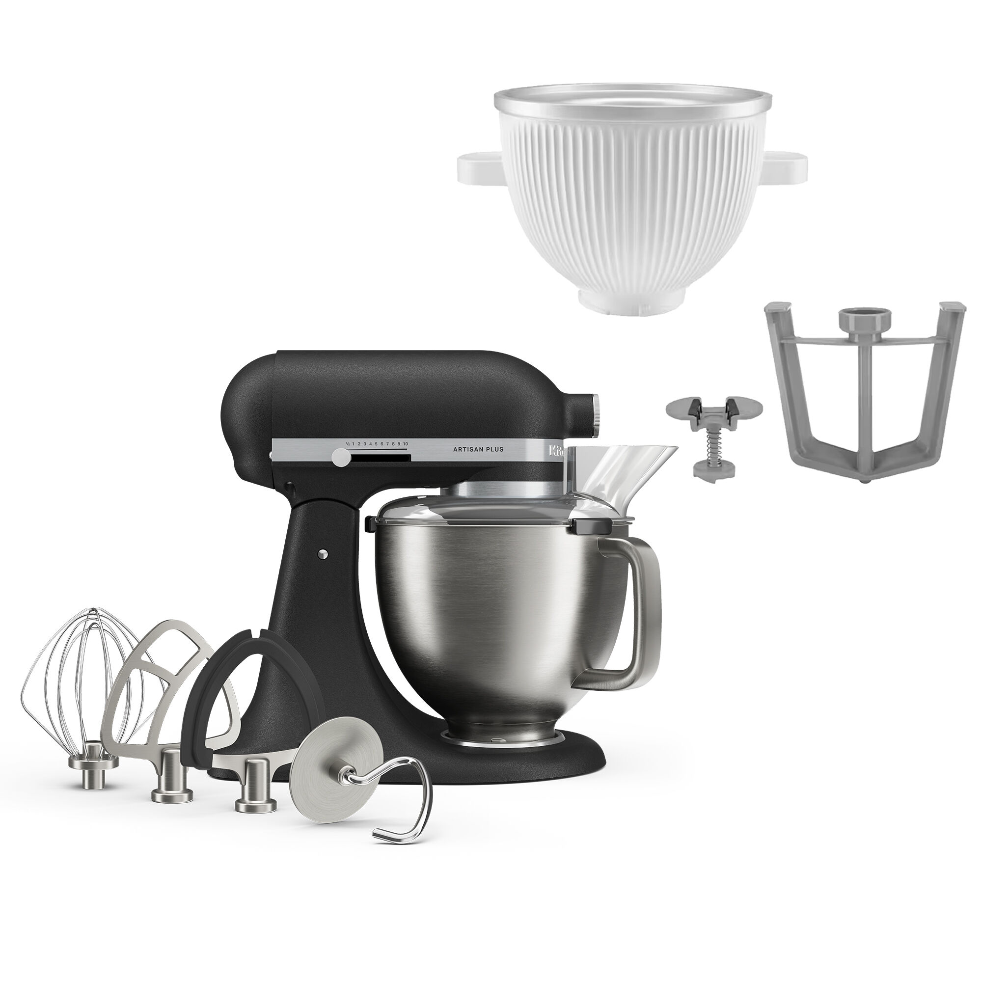 Kitchenaid Artisan Plus køkkenmaskine med istilbehør til is, cast iron black