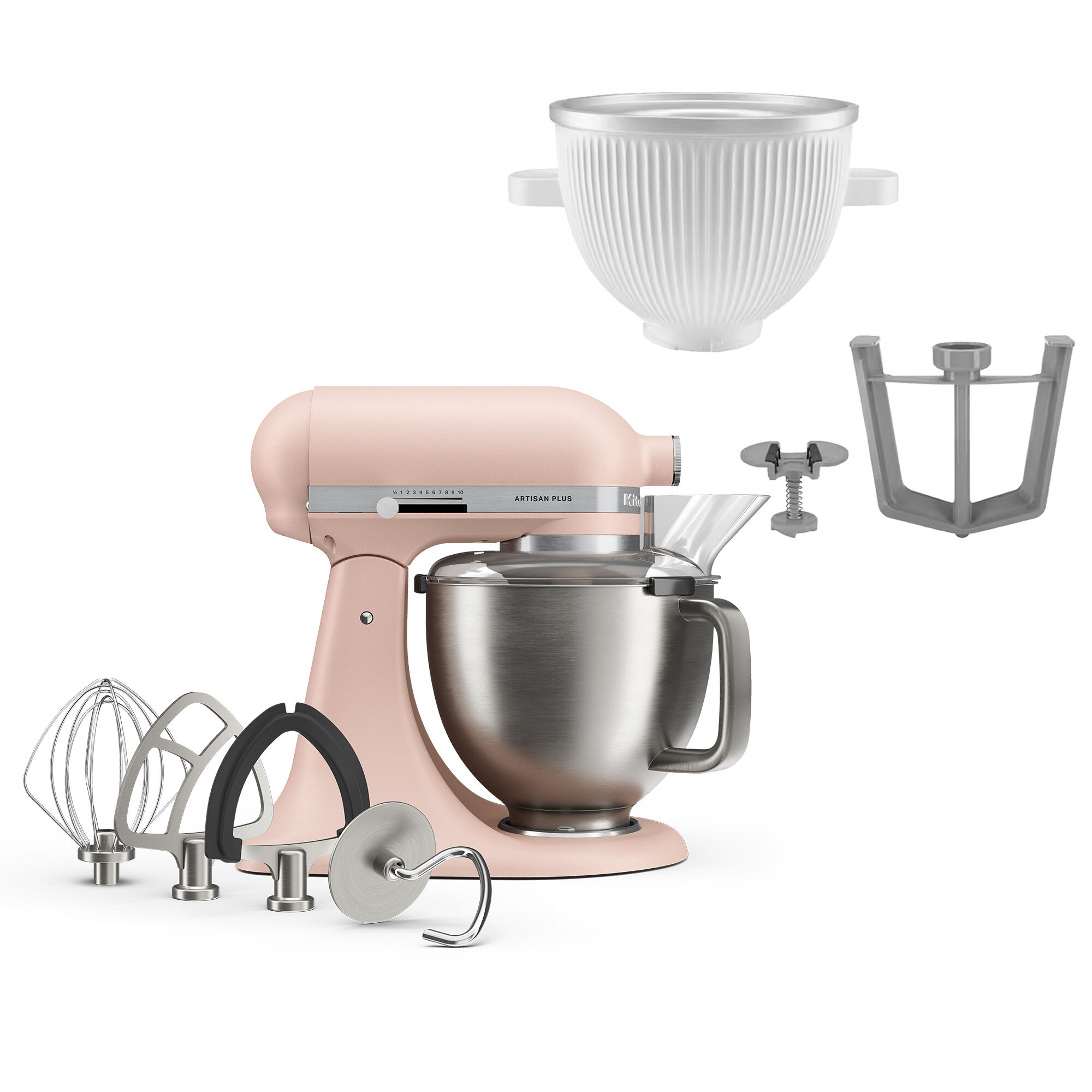 Kitchenaid Artisan Plus køkkenmaskine med istilbehør, feather pink