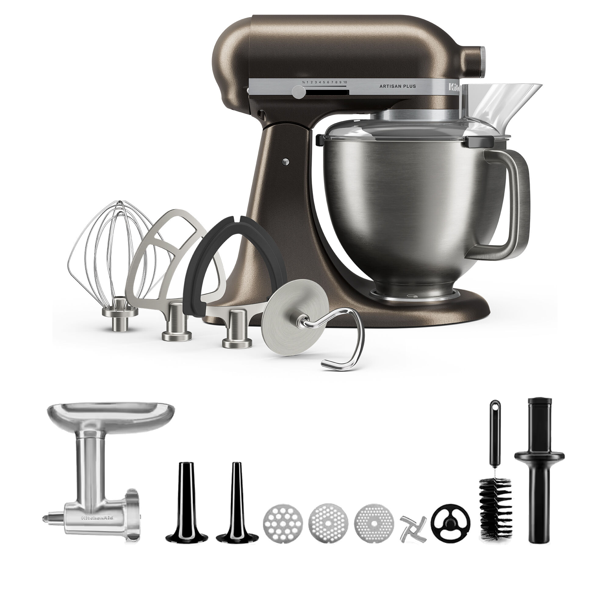 Kitchenaid Artisan Plus køkkenmaskine med kødkværn 4,7 liter, iron ore