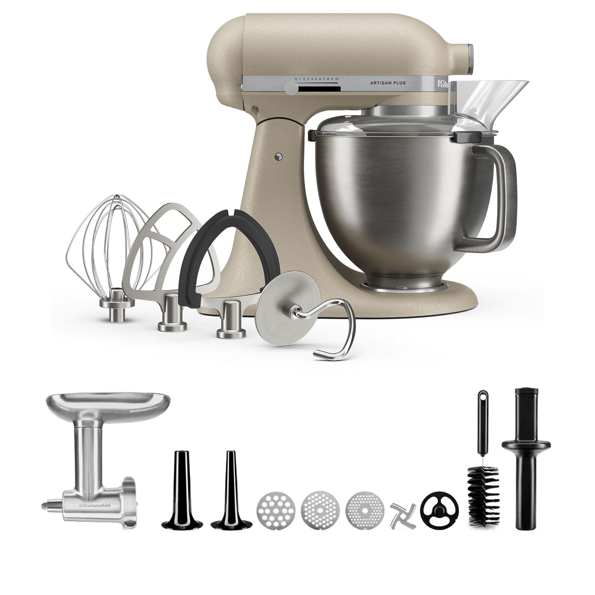 Kitchenaid Artisan Plus køkkenmaskine med kødhakker 4,7 liter, oat