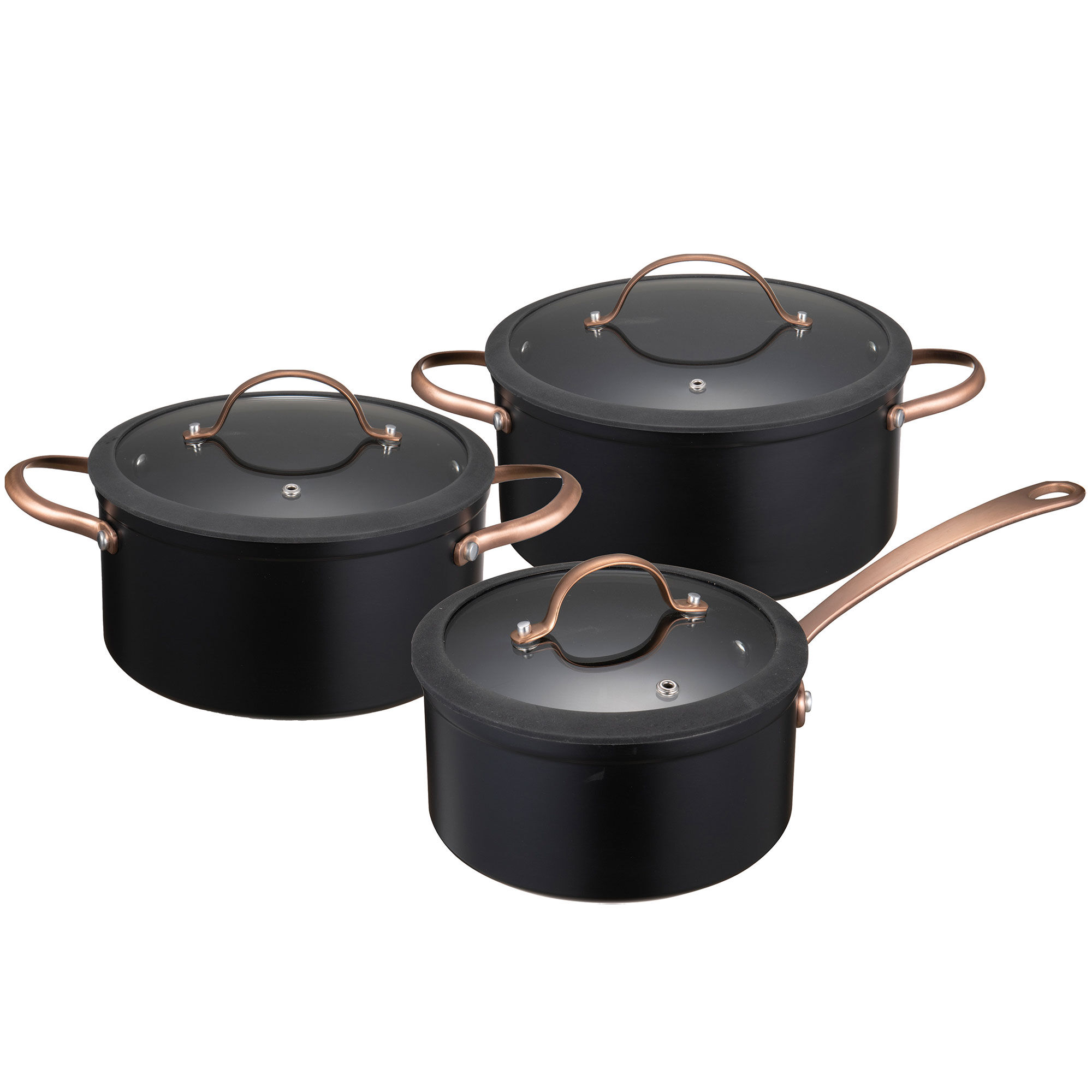 Modern house Black Copper grydesæt 3 dele 1,5-3-4,9 liter