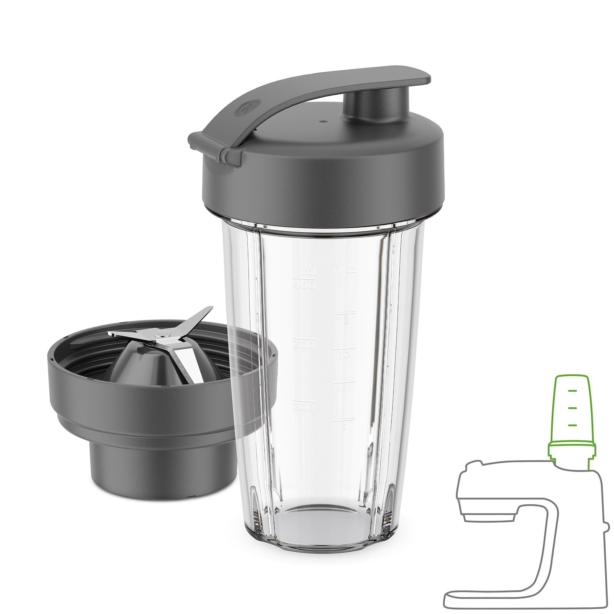 Kenwood KAG50.000GY Xtract SportGo personal blender 400 ml, grå