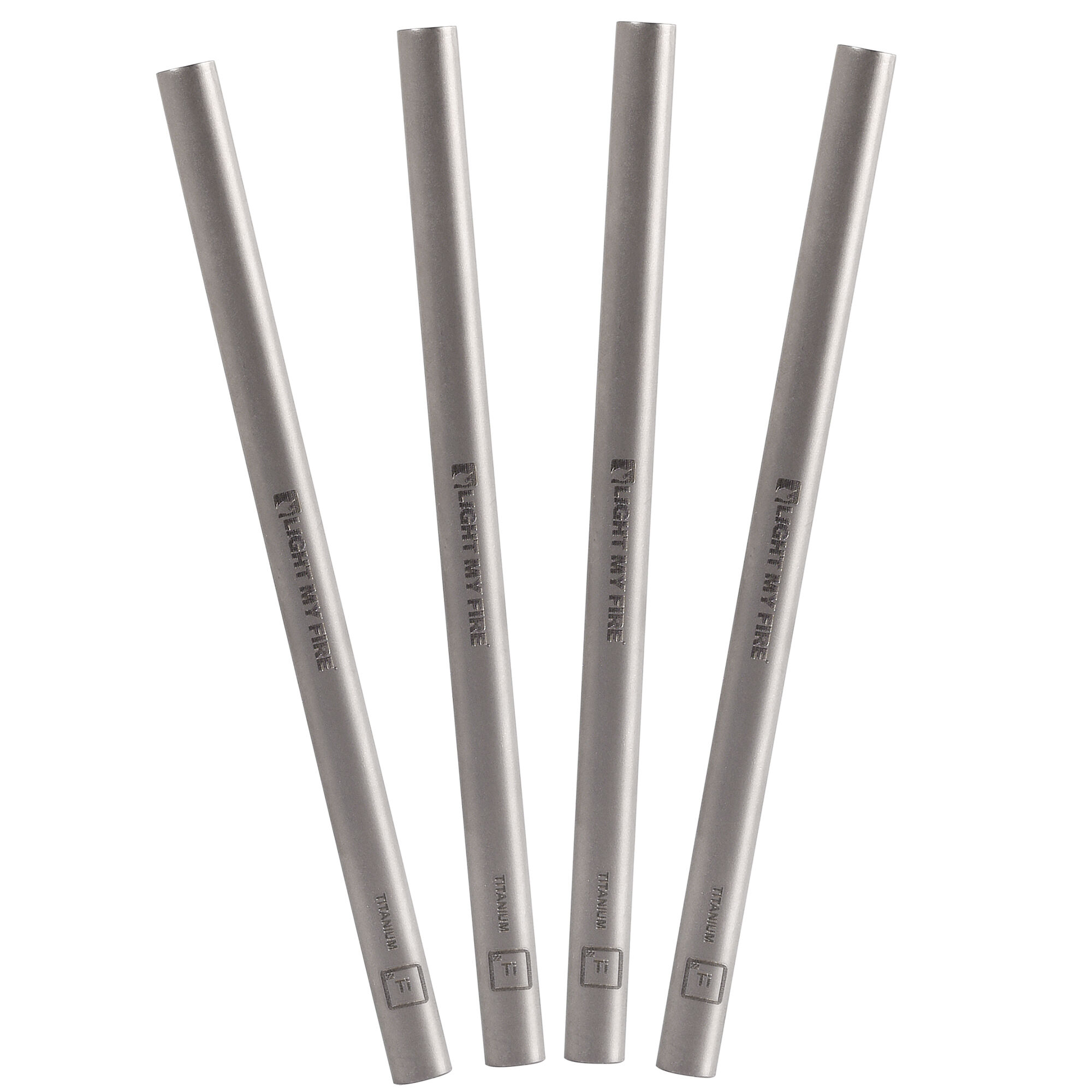 Light my fire WideStraw sugerør, titanium, 4 stk.