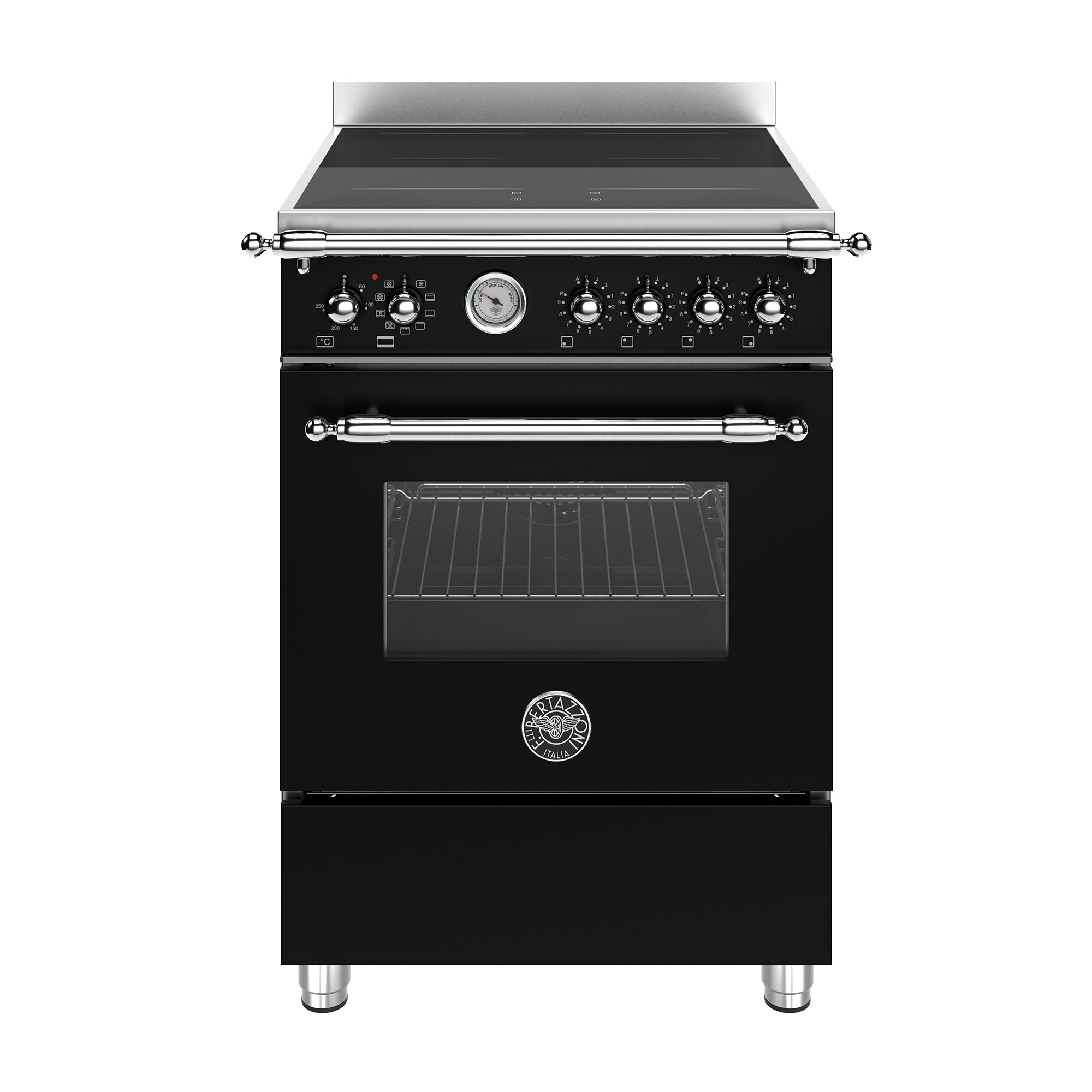 Bertazzoni HER64I1ENEC2 Heritage induktionskomfur 60 cm med 4 zoner og 1 ovn, mat sort