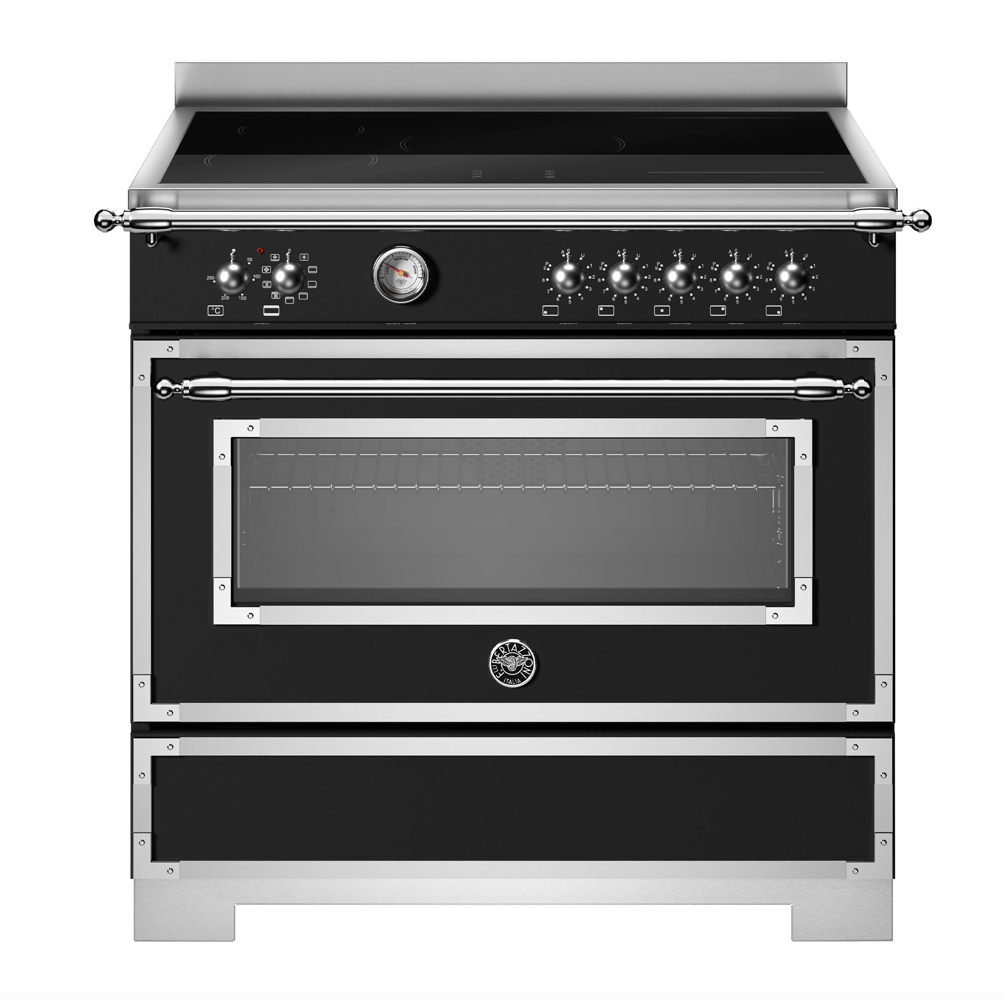 Bertazzoni HER95I1ENET2 Heritage induktionskomfur 90 cm med 5 zoner og 1 ovn, mat sort