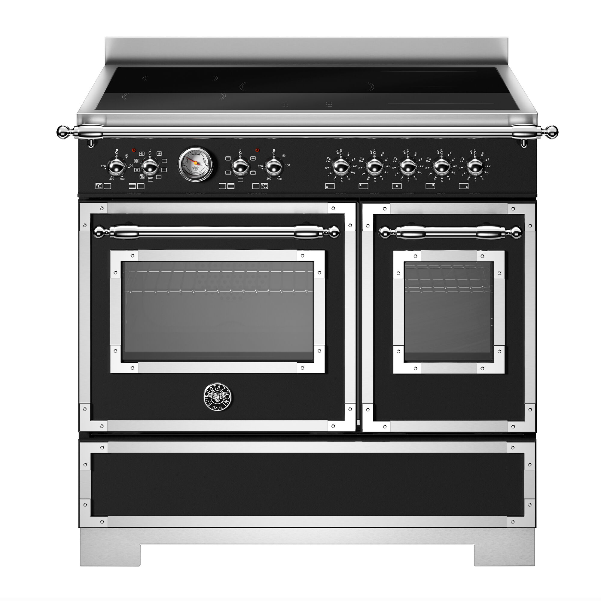 Bertazzoni HER95I2ENET2 Heritage induktionskomfur 90 cm med 5 zoner og 2 ovne, mat sort