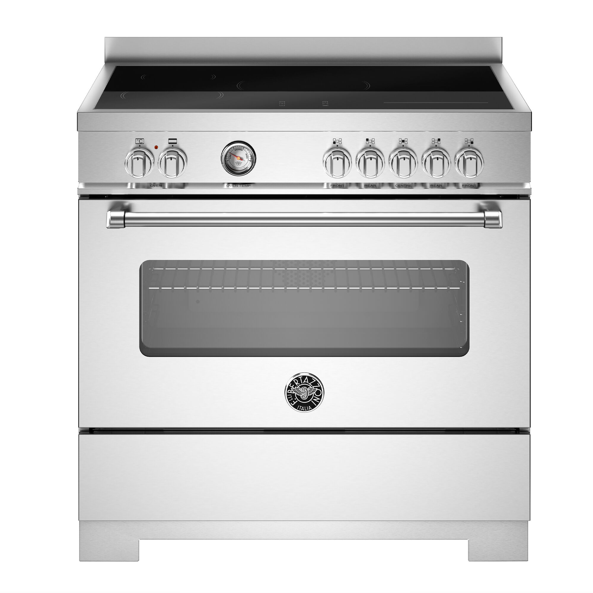 Bertazzoni MAS95I1EXT2 Master induktionskomfur 90 cm med 5 zoner og 1 ovn, rustfrit stål