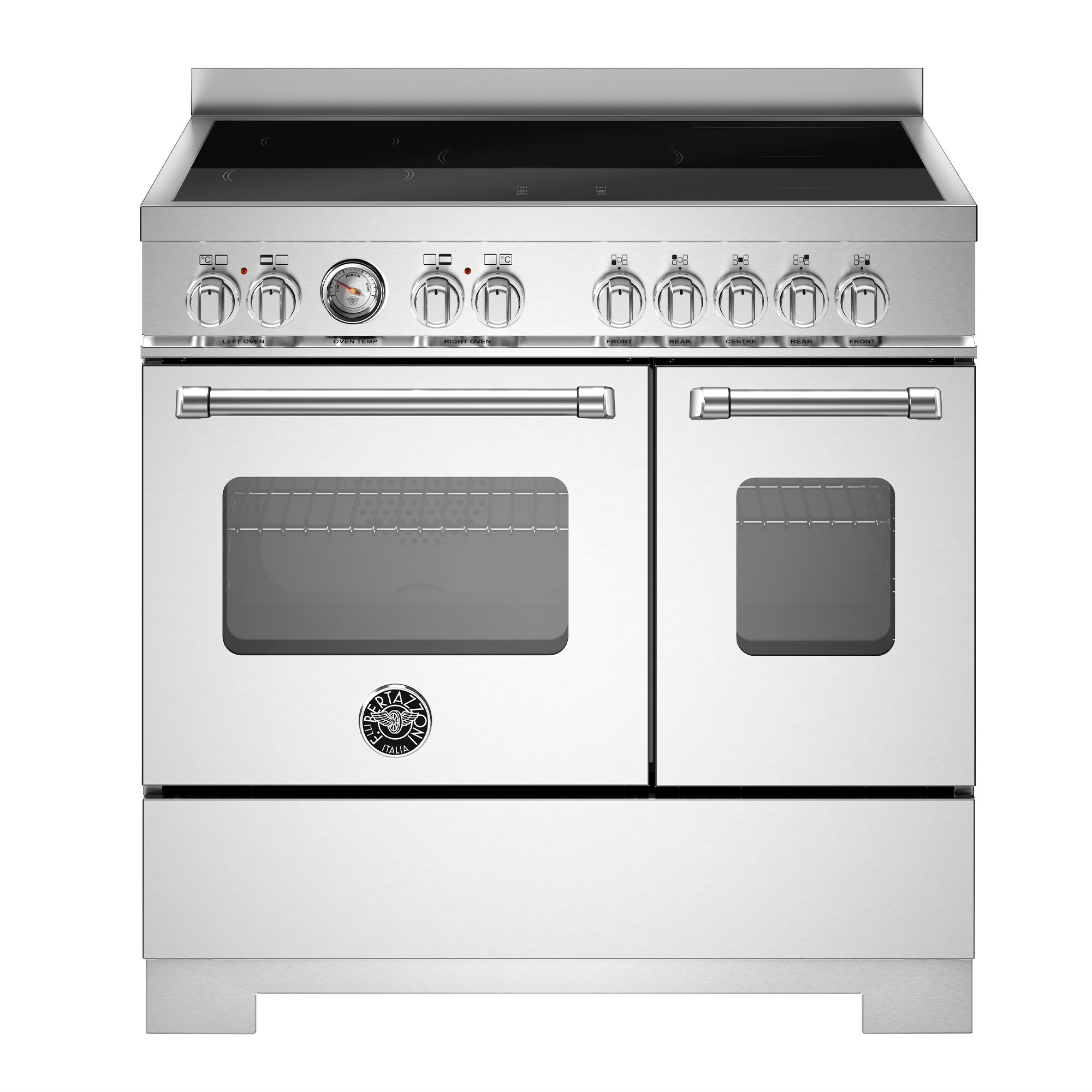 Bertazzoni MAS95I2EXT2 Master induktionskomfur 90 cm med 5 zoner og 2 ovne, rustfrit stål