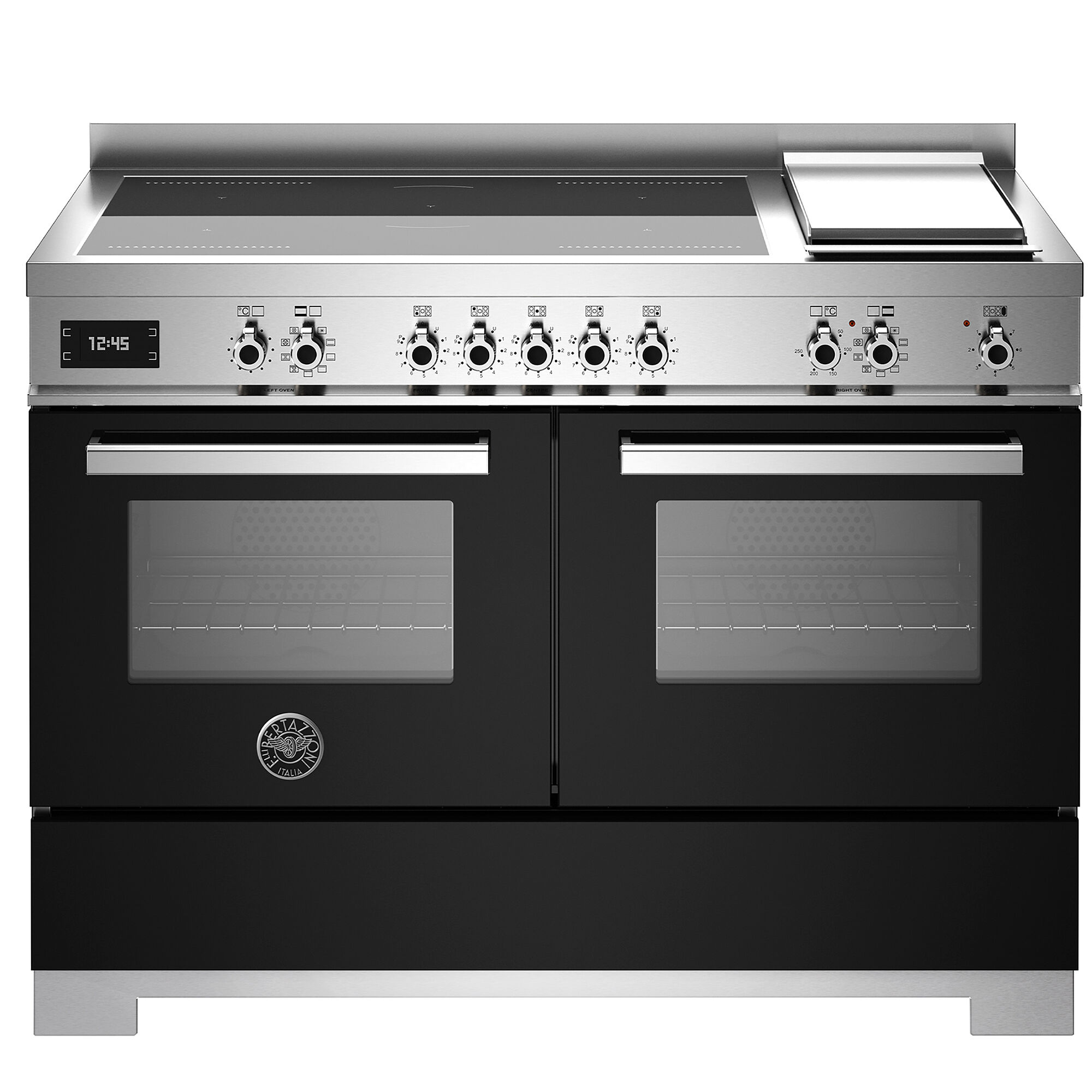 Bertazzoni PRO125I2ENET2 Professional induktionskomfur 120 cm med 5 zoner, elektriskstegebord og 2 ovne, sort