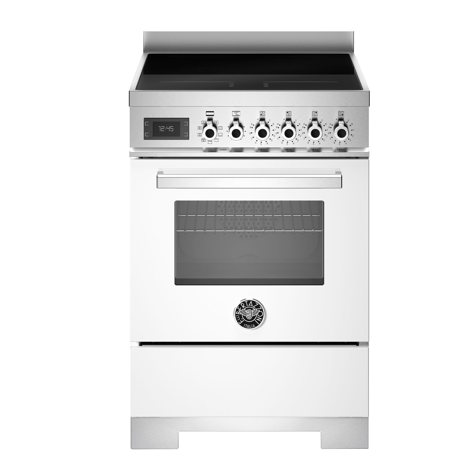 Bertazzoni PRO64I1EBIT2 Professional induktionskomfur 60 cm med 4 zoner og 1 ovn, hvid