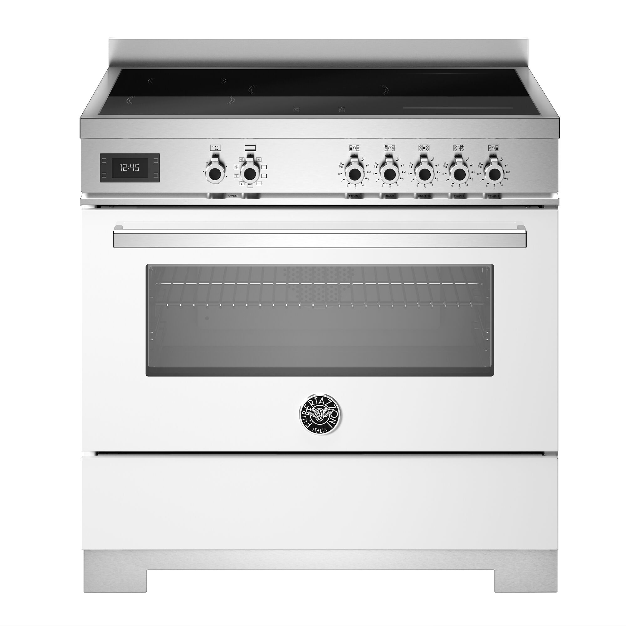 Bertazzoni PRO95I1EBIT2 induktionskomfur 90 cm med 5 zoner og 1 ovn, hvid