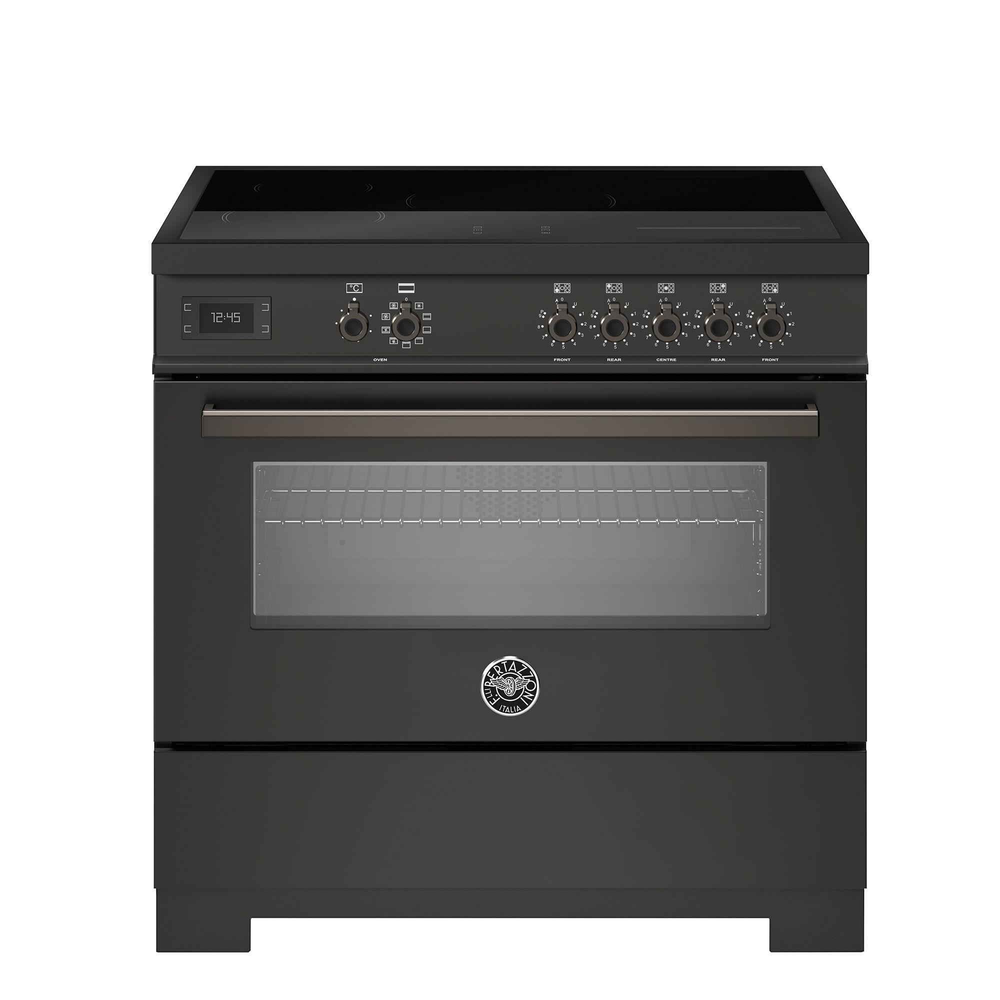 Bertazzoni PRO95I1ECAT2 Professional induktionskomfur 90 cm med 5 zoner og 1 ovn, carbonio