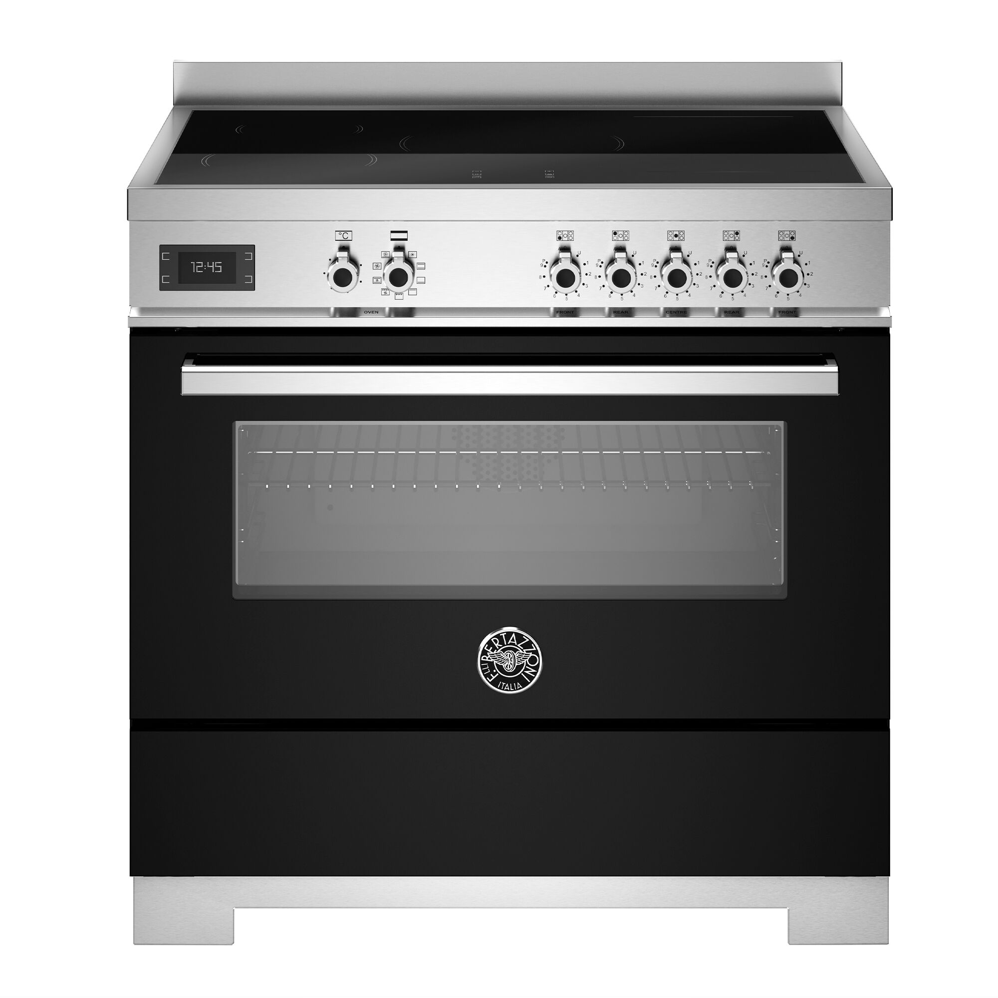 Bertazzoni PRO95I1ENET2 Professional induktionskomfur 90 cm med 5 zoner og 1 ovn, sort
