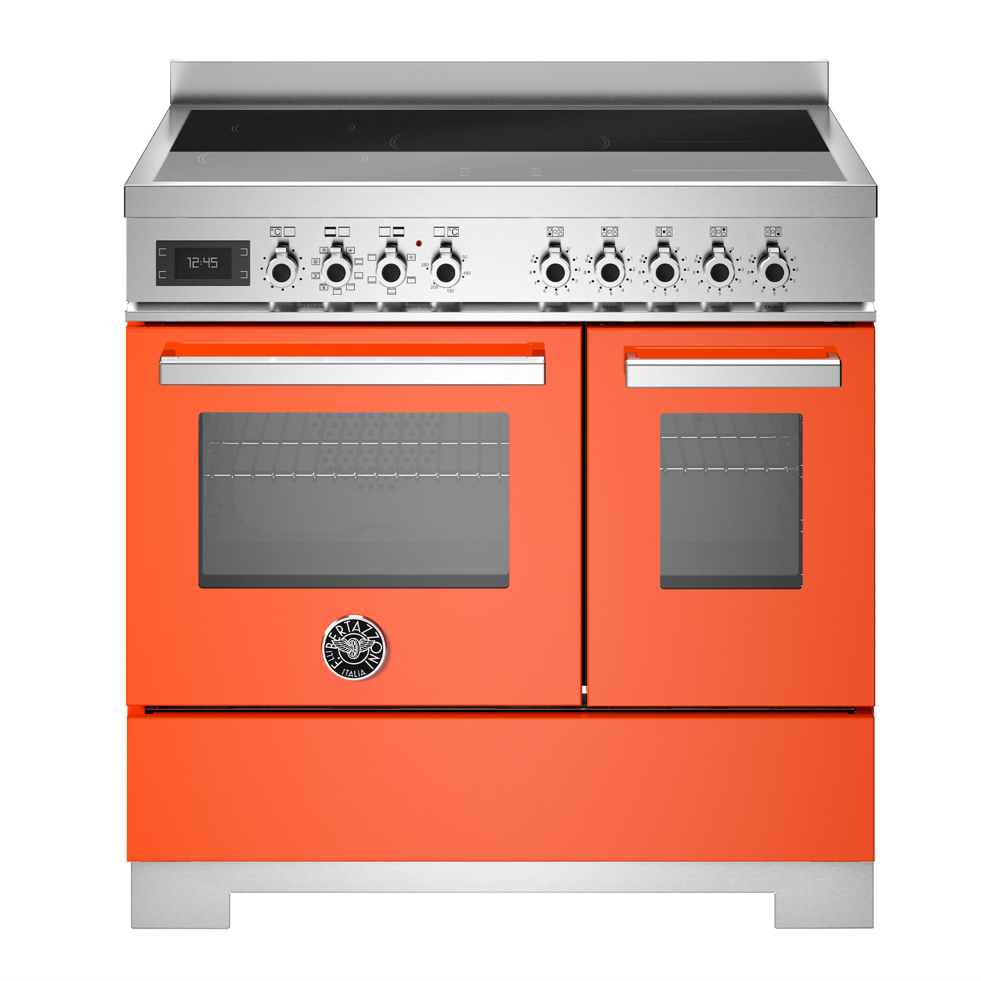Bertazzoni PRO95I2EART2 Professional induktionskomfur 90 cm med 5 zoner og 2 ovne, orange
