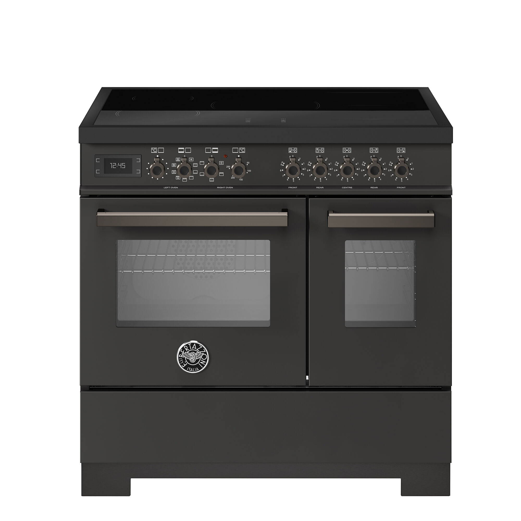 Bertazzoni PRO95I2ECAT2 Professional induktionskomfur 90 cm med 5 zoner og 2 ovne, carbonio