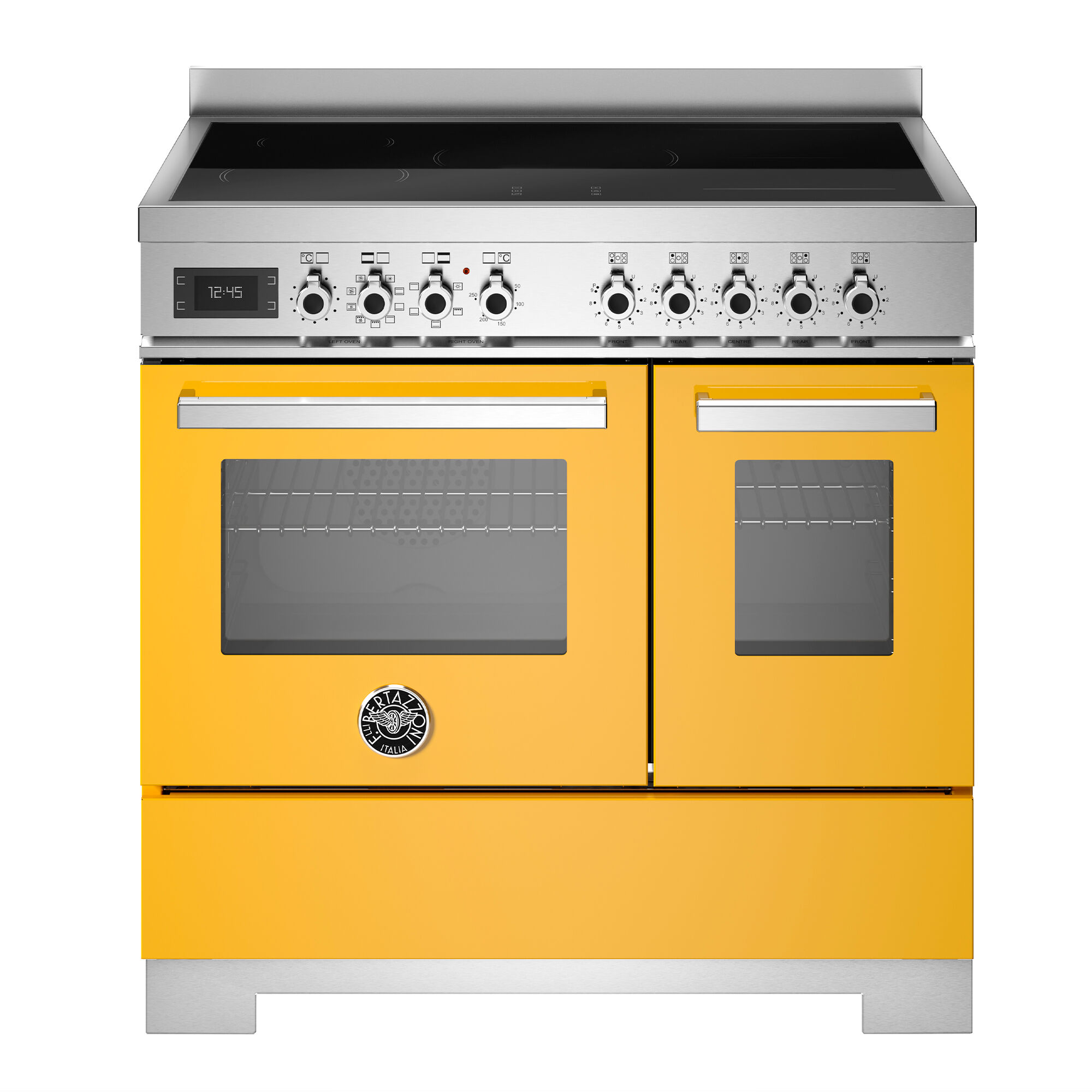 Bertazzoni PRO95I2EGIT2 Professional induktionskomfur 90 cm med 5 zoner og 2 ovne, gul