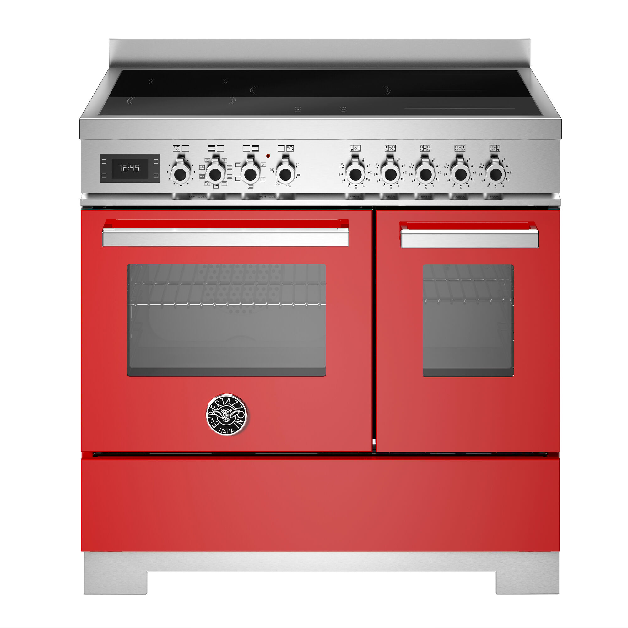 Bertazzoni PRO95I2EROT2 Professional induktionskomfur 90 cm med 5 zoner og 2 ovne, rød