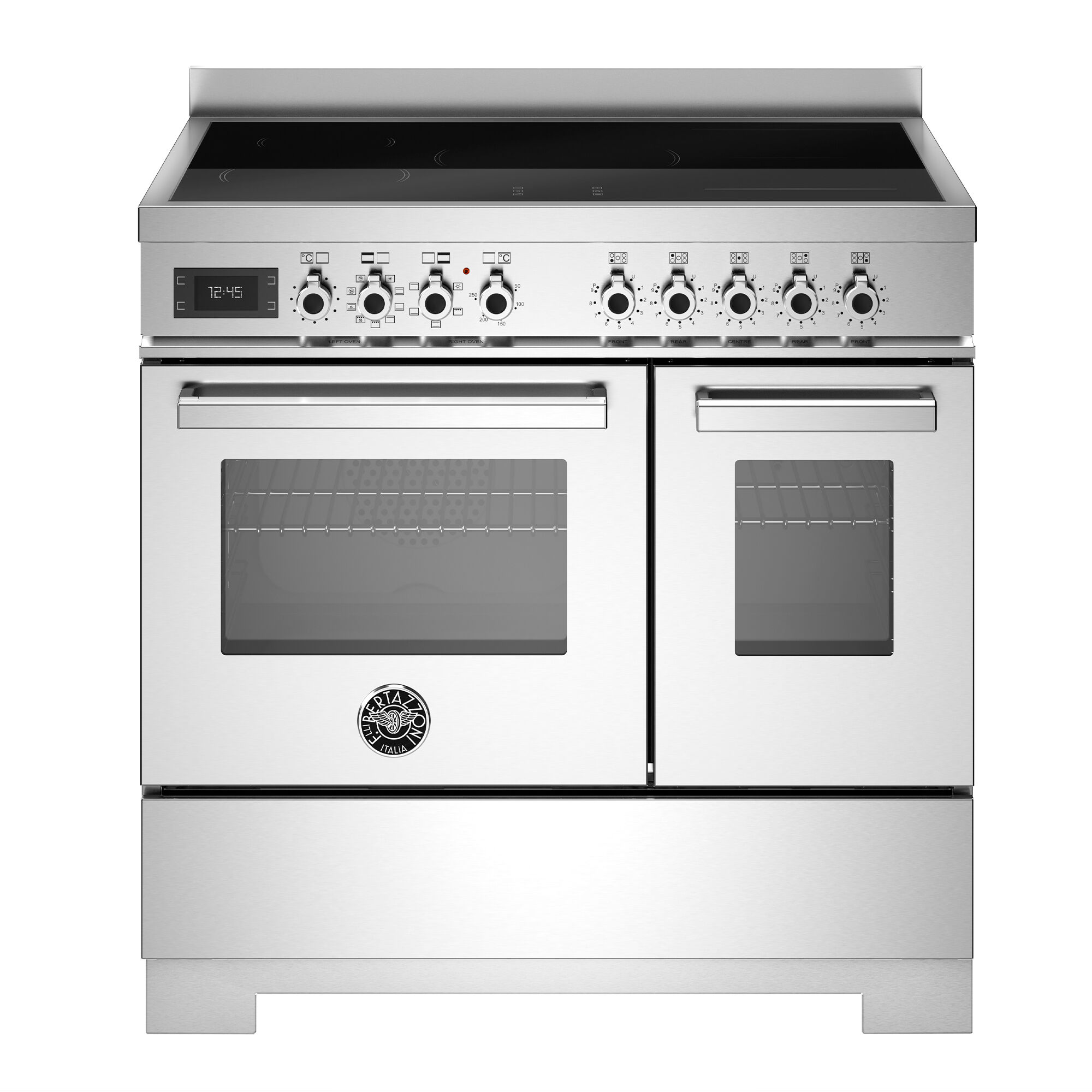 Bertazzoni PRO95I2EXT2 Professional induktionskomfur 90 cm med 5 zoner og 2 ovne, rustfrit stål