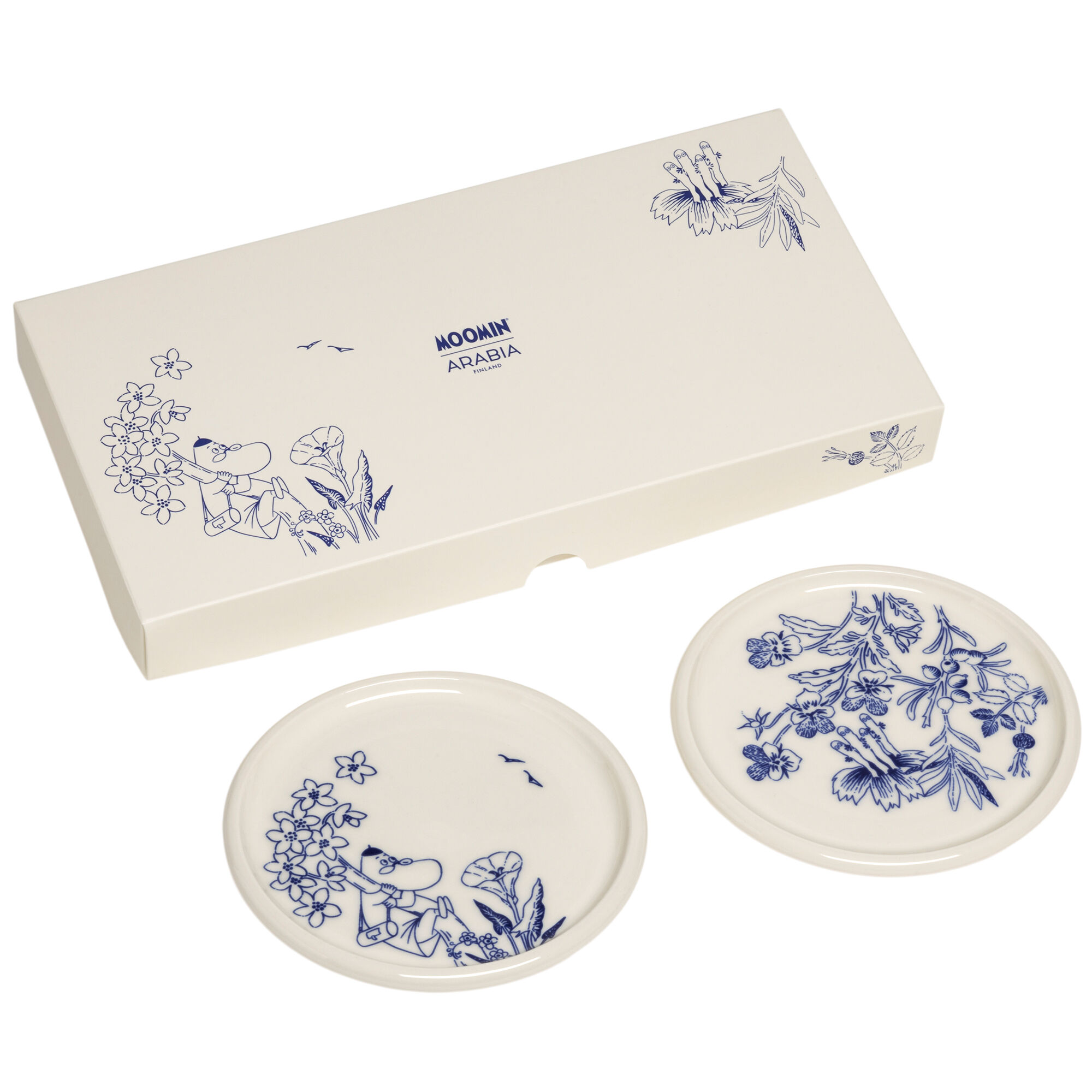 Moomin arabia Mumi Haru minitallerken 12 cm 2-pak, hvid/blå