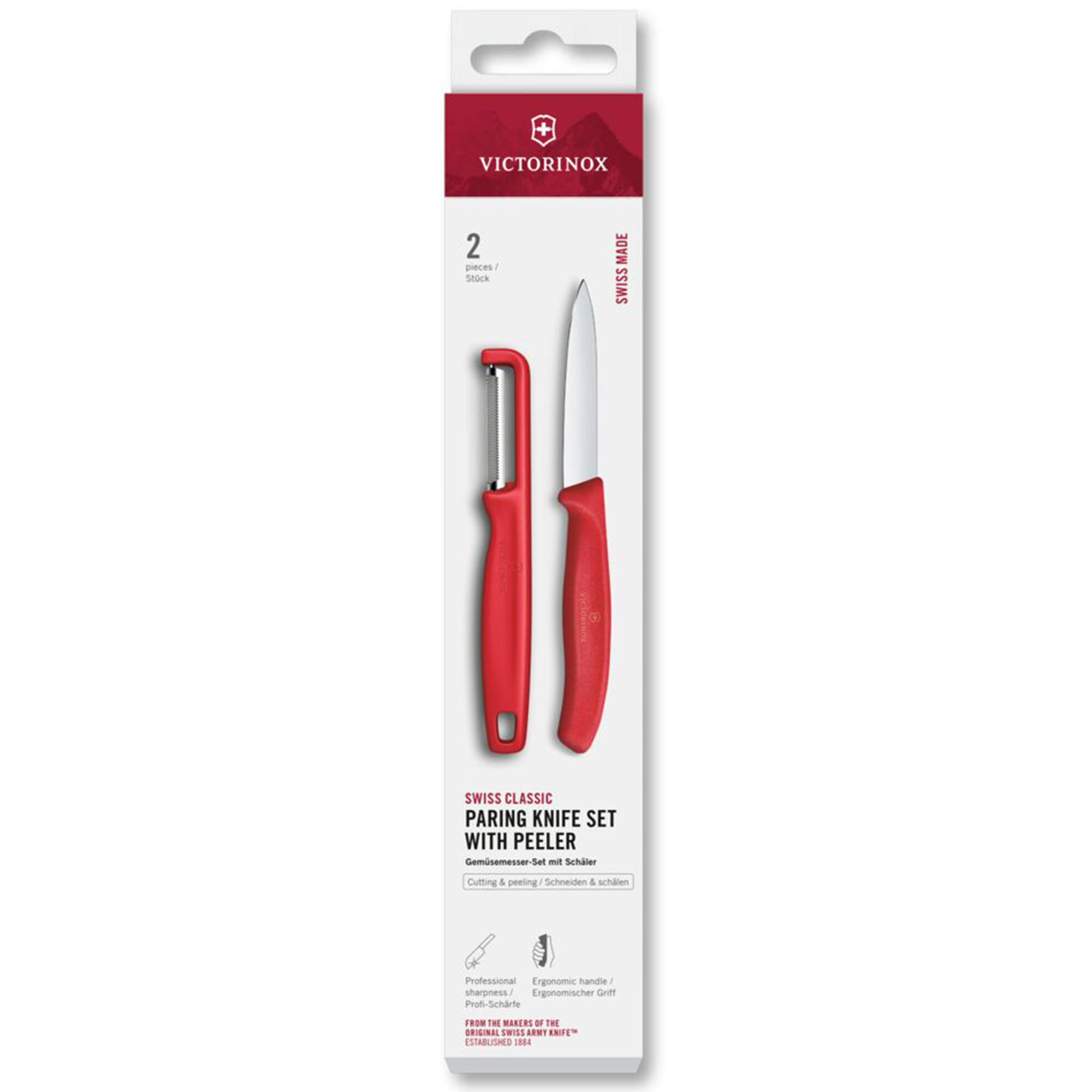 Victorinox Swiss Classic kartoffelskræller og urtekniv, rød