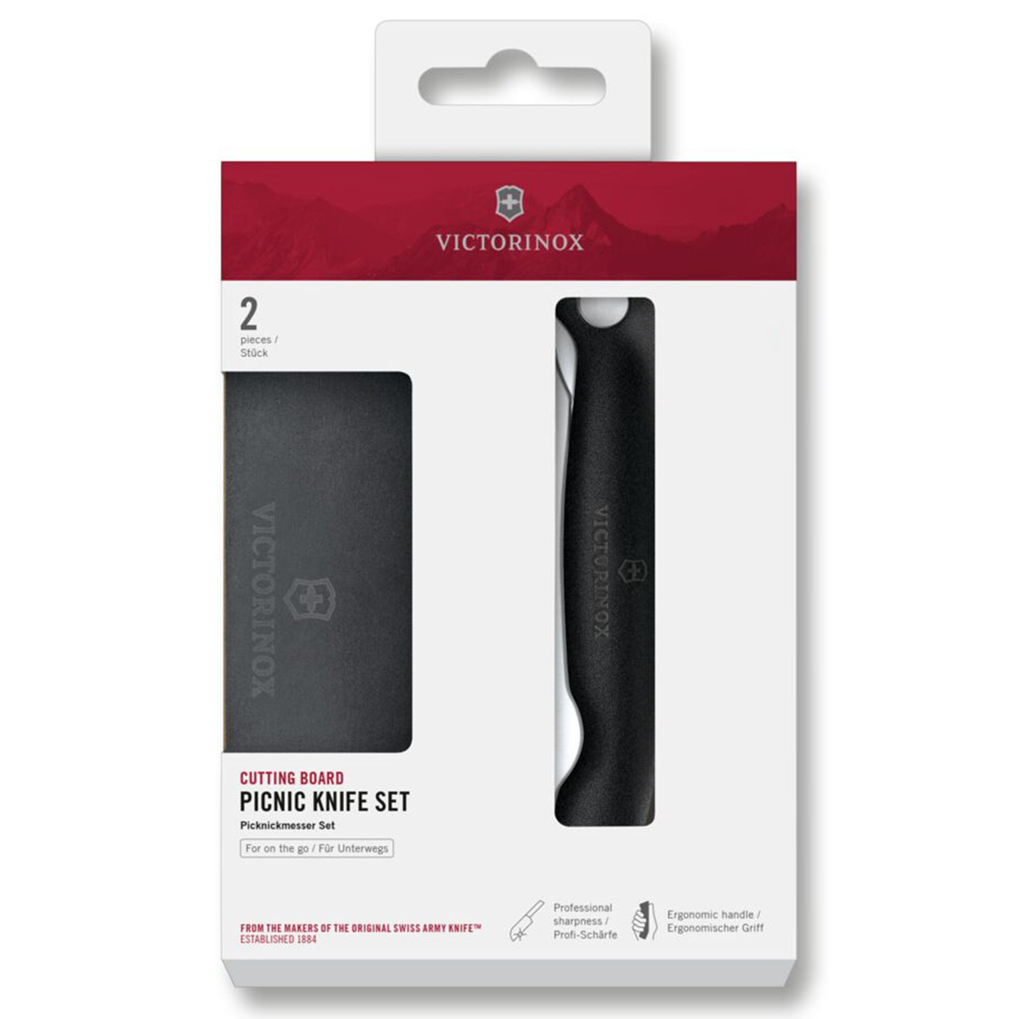Victorinox Picnic skærebræt og tomatkniv 11 cm, sort