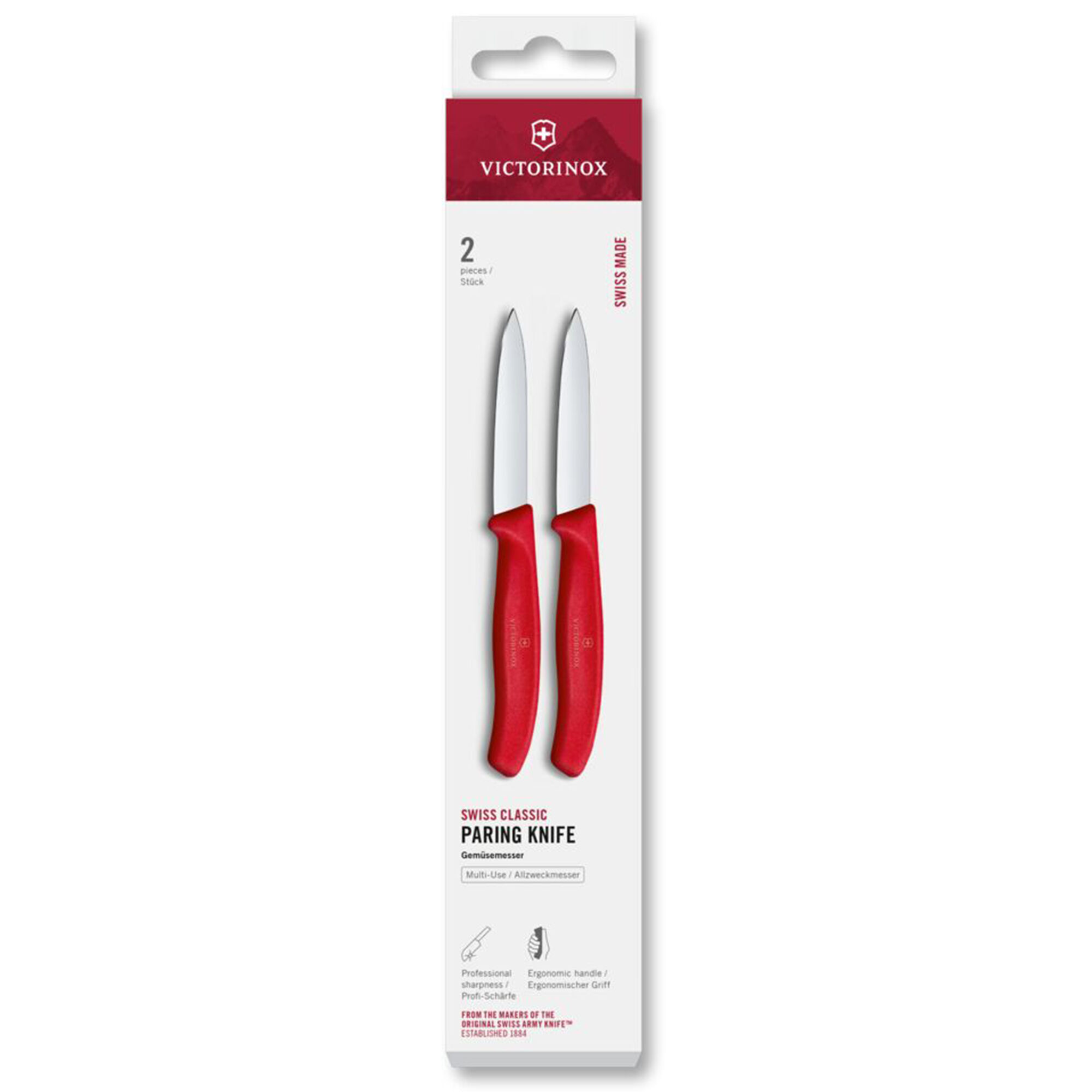 Victorinox Swiss Classic urtekniv- og tomatknivsæt 8 cm 2 dele, rød