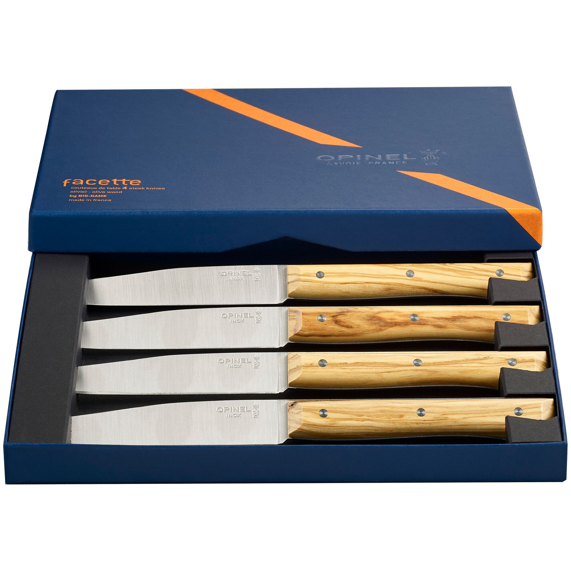 Opinel Facette bordkniv, ask, 4 stk.