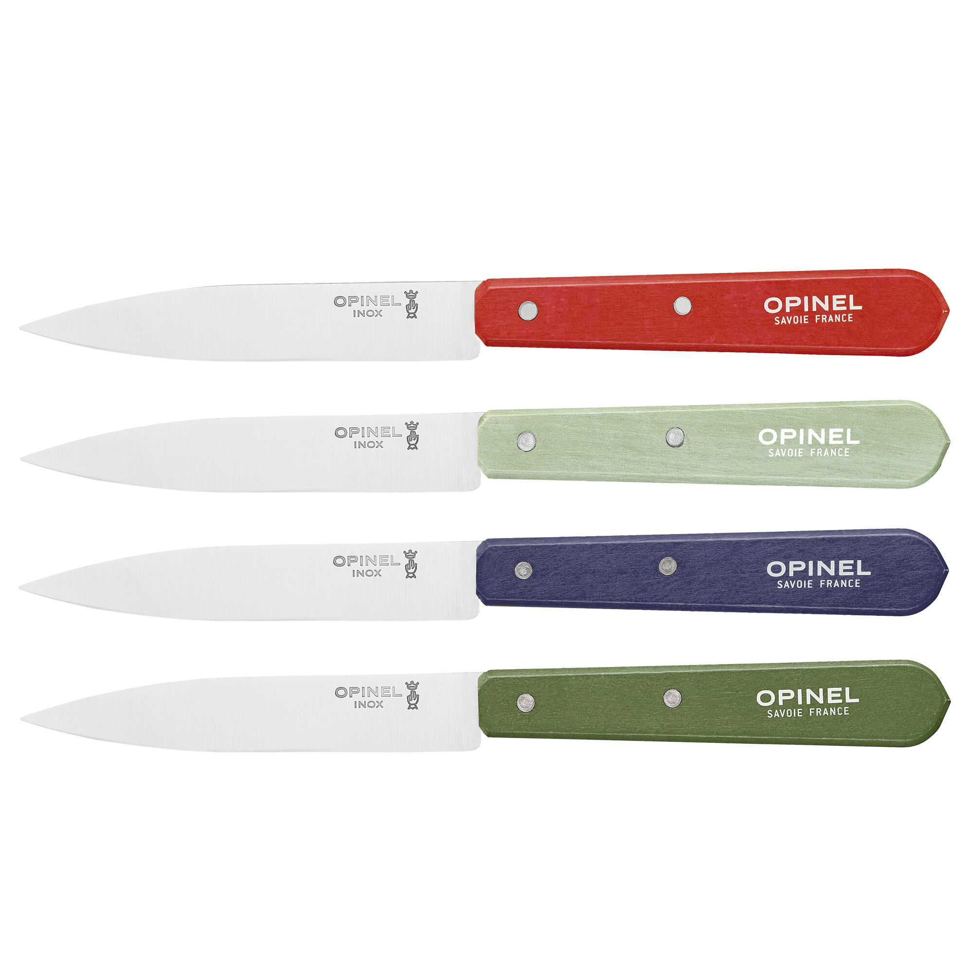 Opinel N112 skrælleknive, landscape colours, 4 stk.