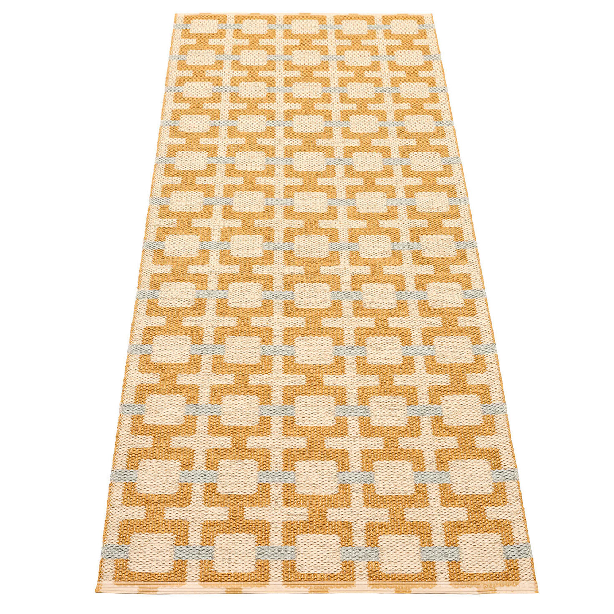 Pappelina Tom gulvtæppe 180 x 70 cm, ochre/cream/sage