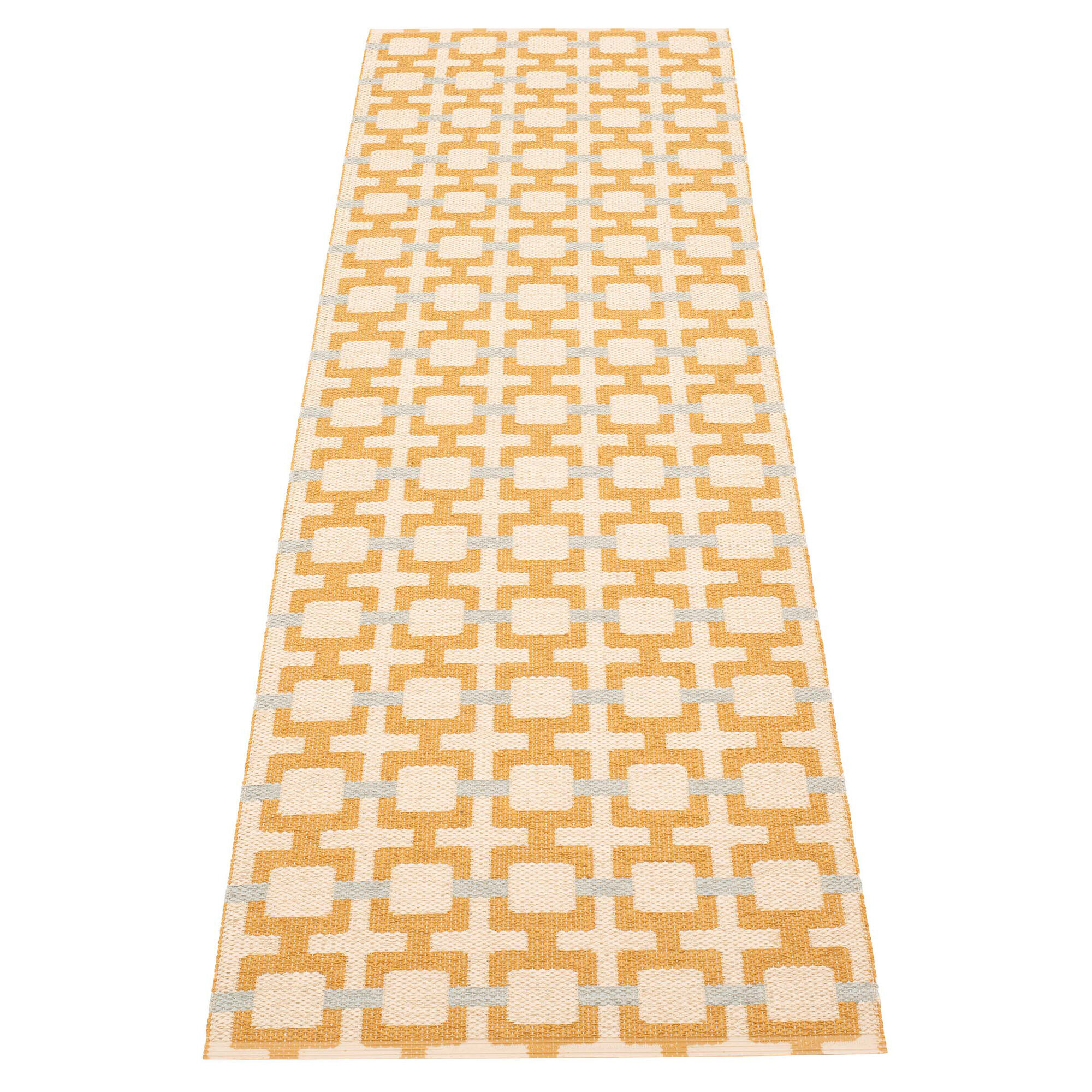 Pappelina Tom gulvtæppe 240 x 70 cm, ochre/cream/sage