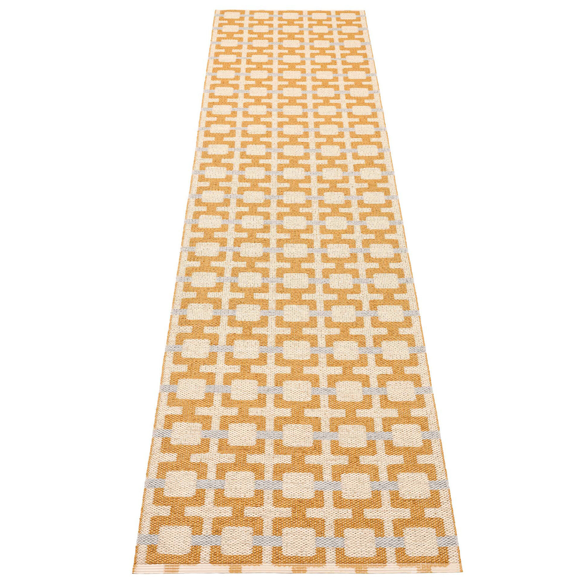 Pappelina Tom gulvtæppe 300 x 70 cm, ochre/cream/sage