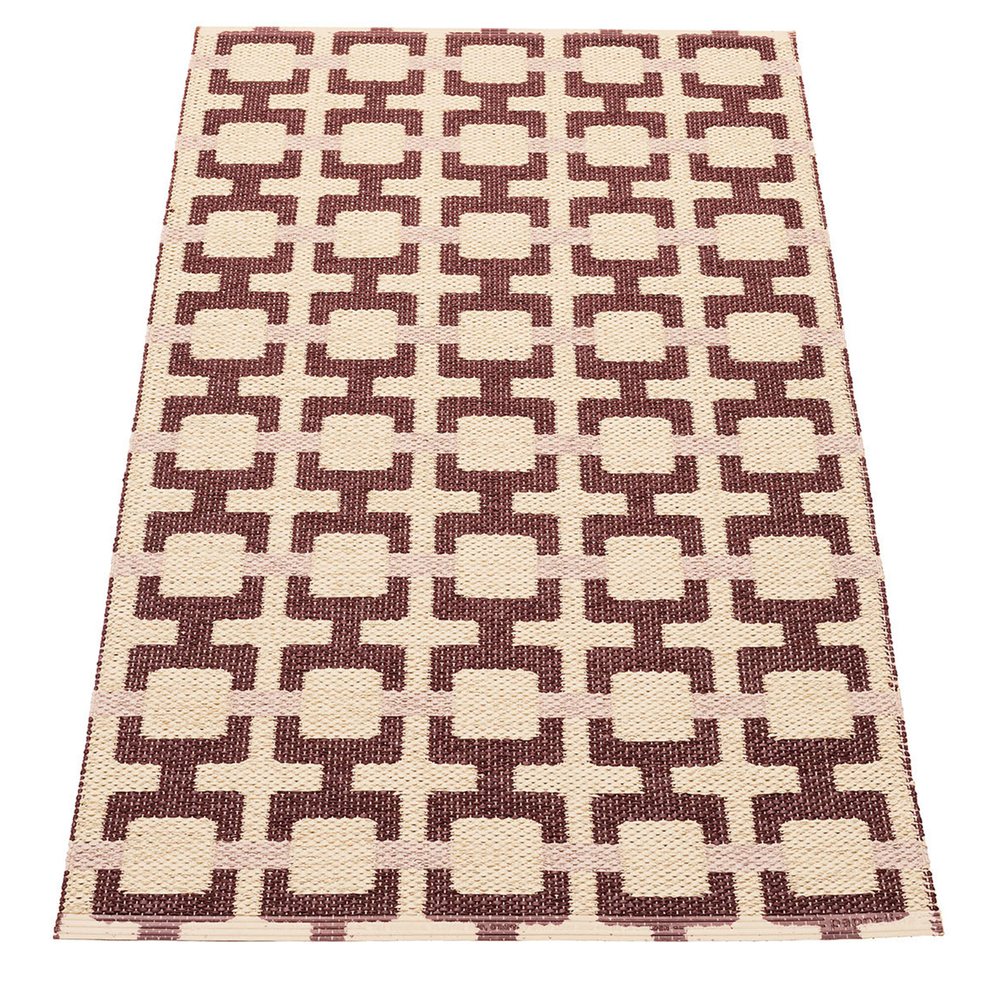 Pappelina Tom gulvtæppe 120 x 70 cm, burgundy/cream/rose