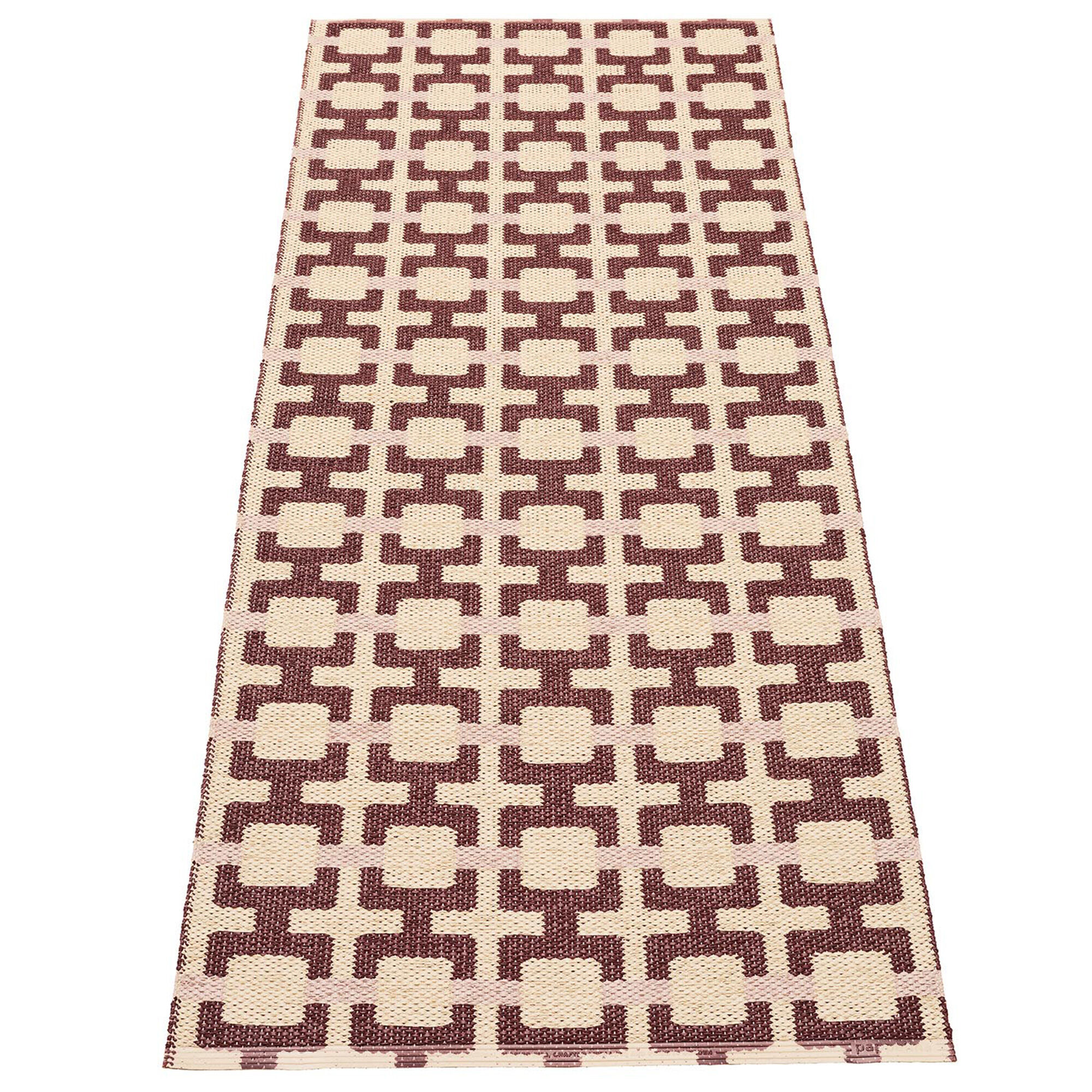 Pappelina Tom gulvtæppe 180 x 70 cm, burgundy/cream/rose
