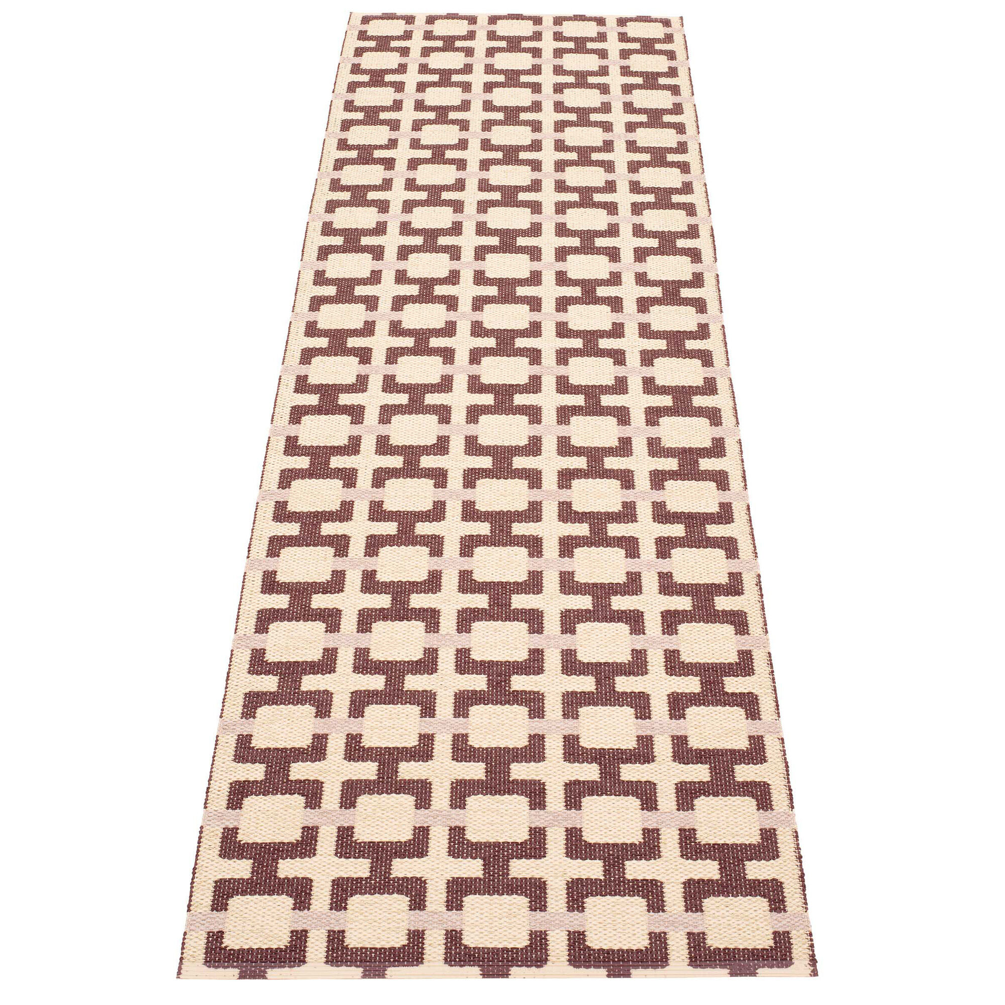 Pappelina Tom gulvtæppe 240 x 70 cm, burgundy/cream/rose