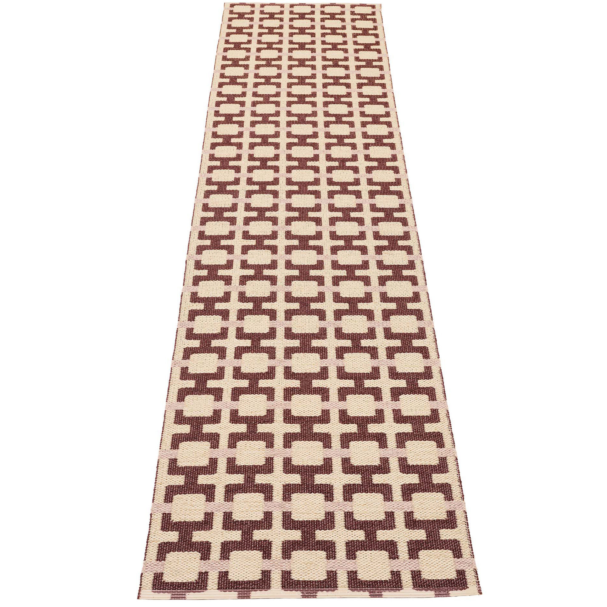 Pappelina Tom gulvtæppe 300 x 70 cm, burgundy/cream/rose