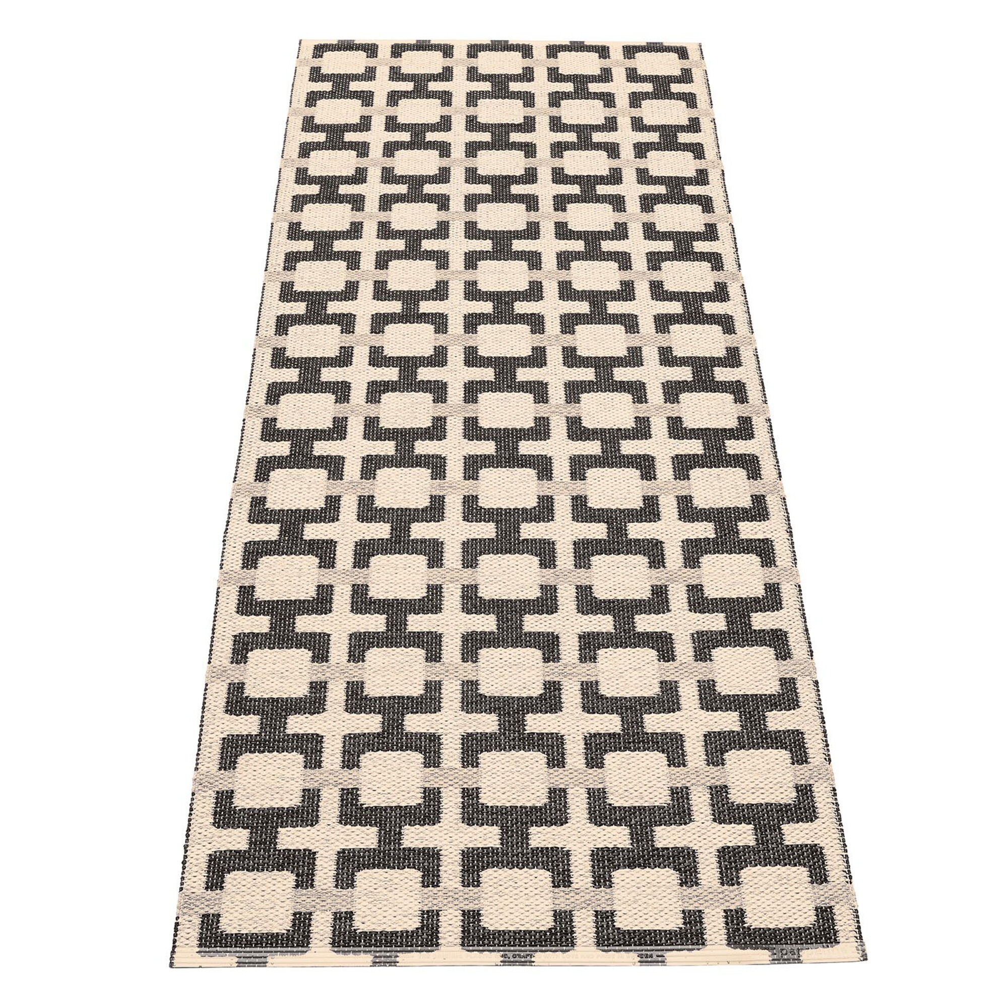 Pappelina Tom gulvtæppe 180 x 70 cm, black/cream/grey