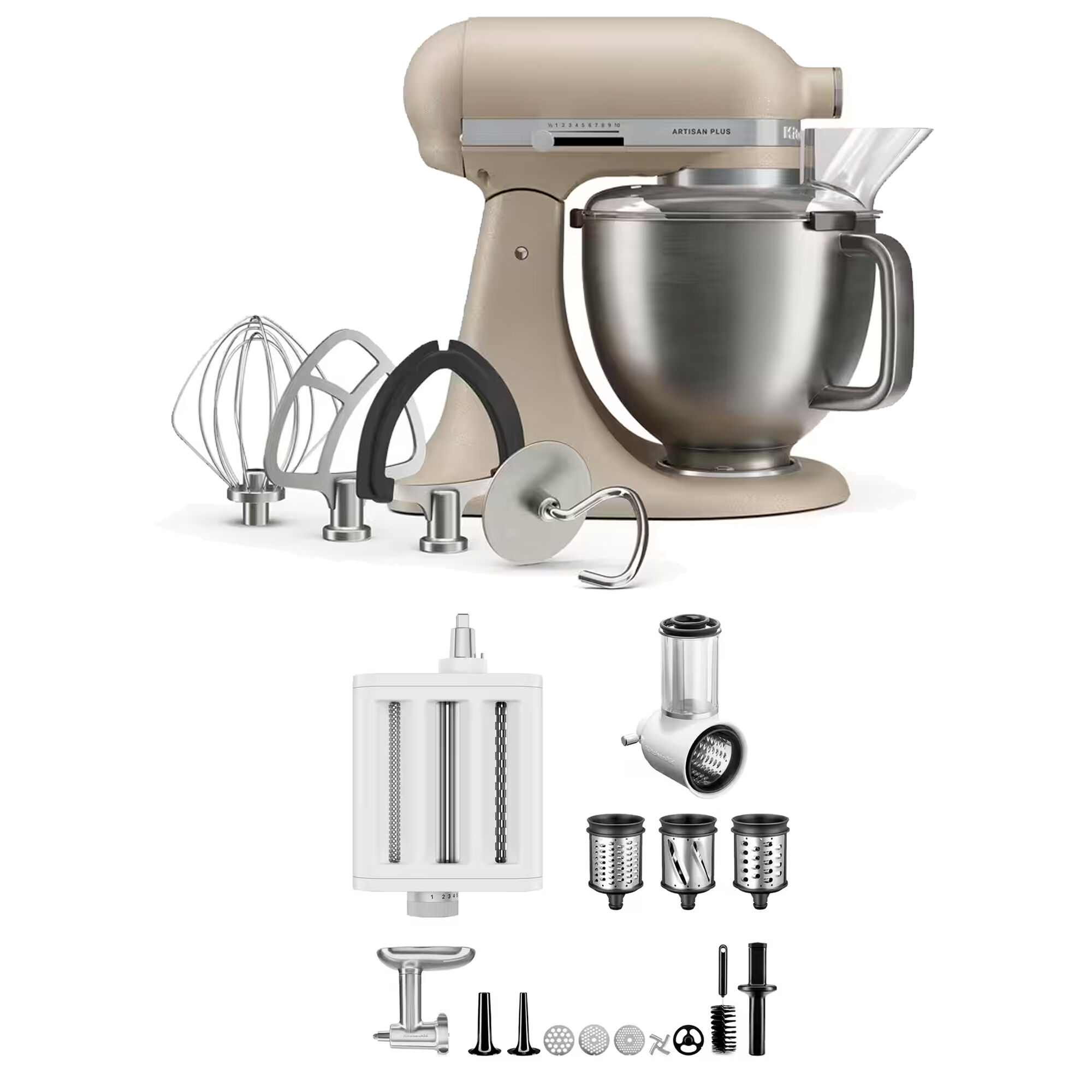 Kitchenaid Artisan Plus køkkenmaskine med tilbehørspakke 4,7 liter, oat