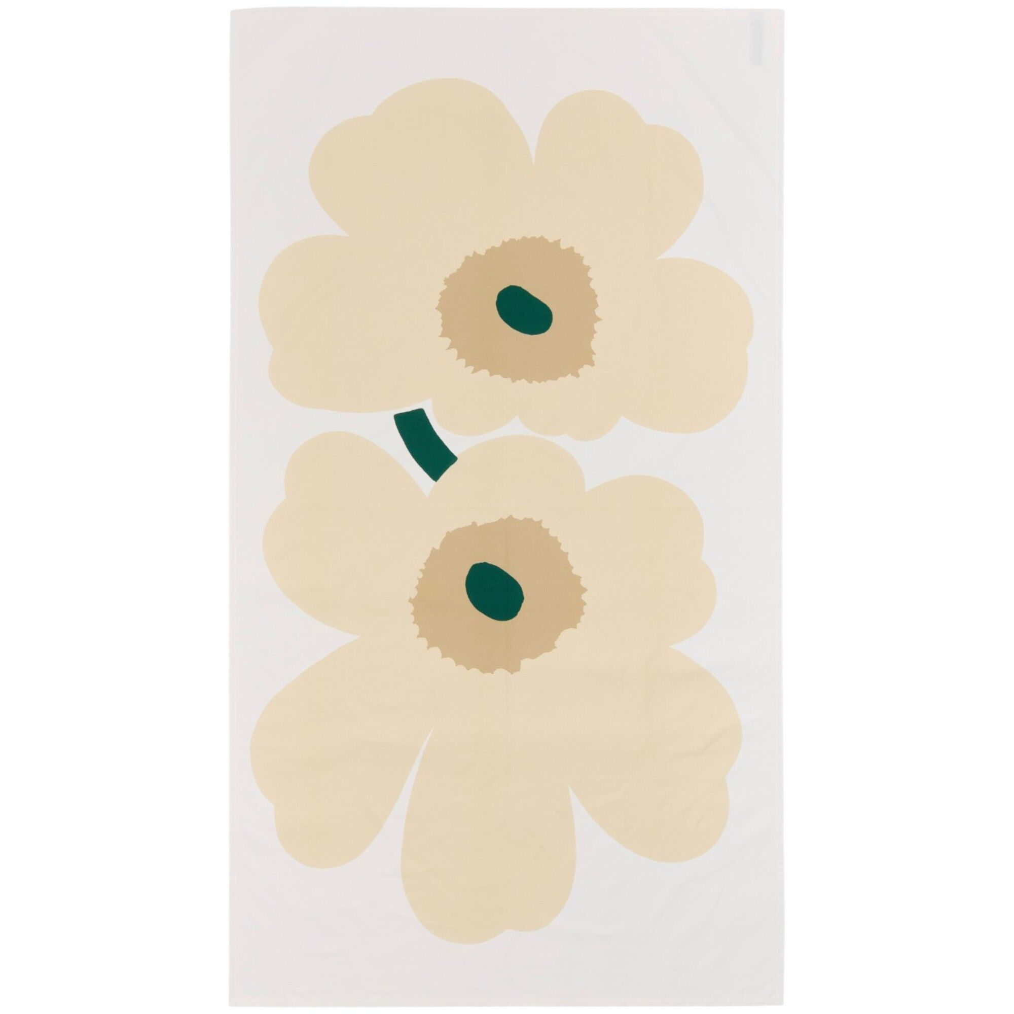 Marimekko Anniversary Unikko dug 135 Ã 250 cm, hvid/strågul/sand/smaragd